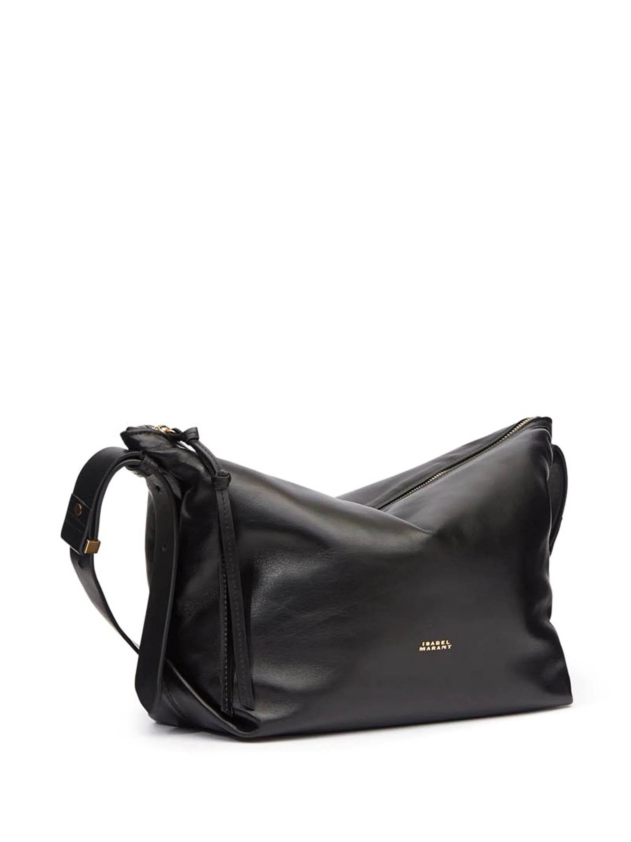 zip leather shoulder bag
