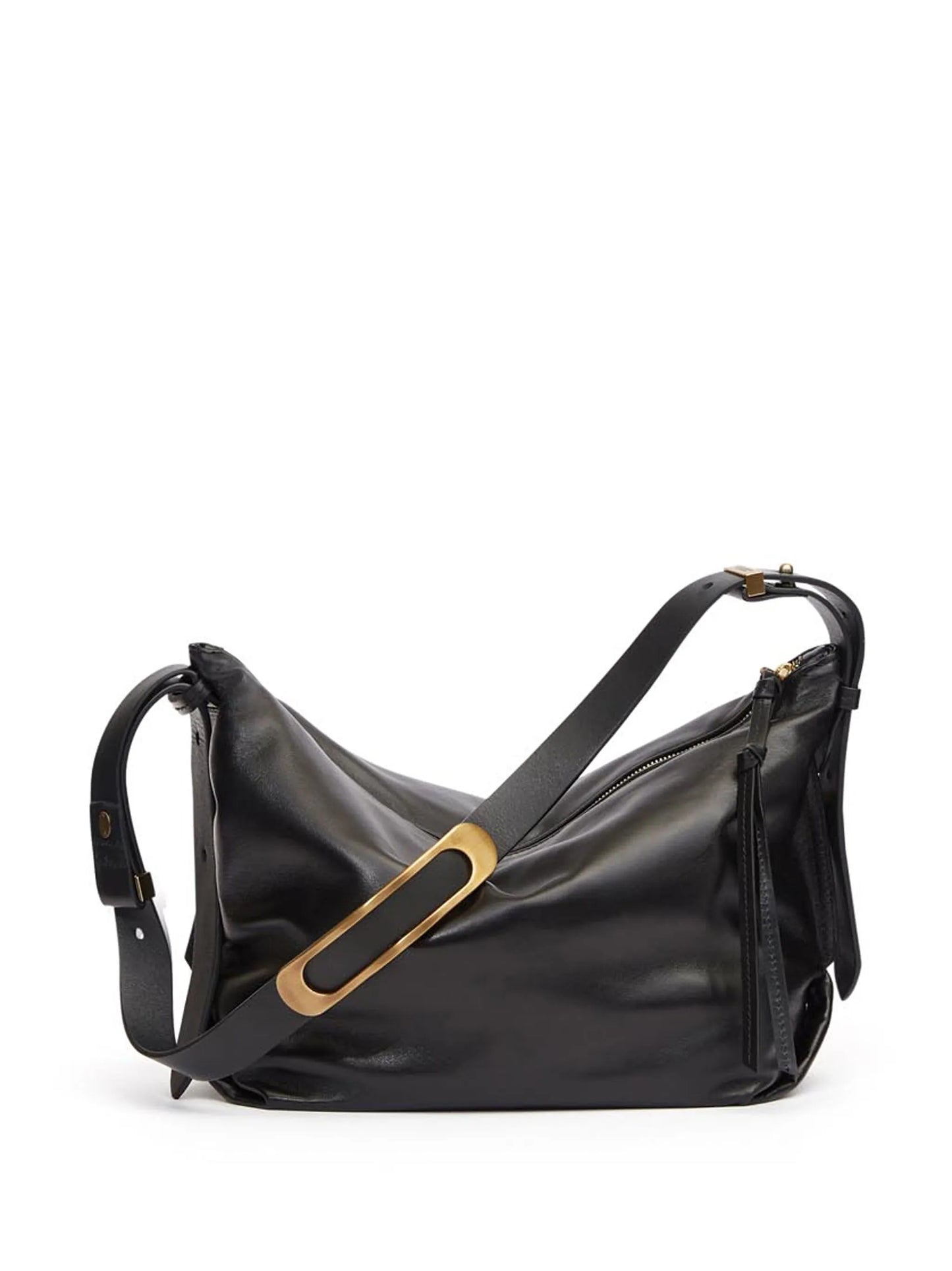 zip leather shoulder bag