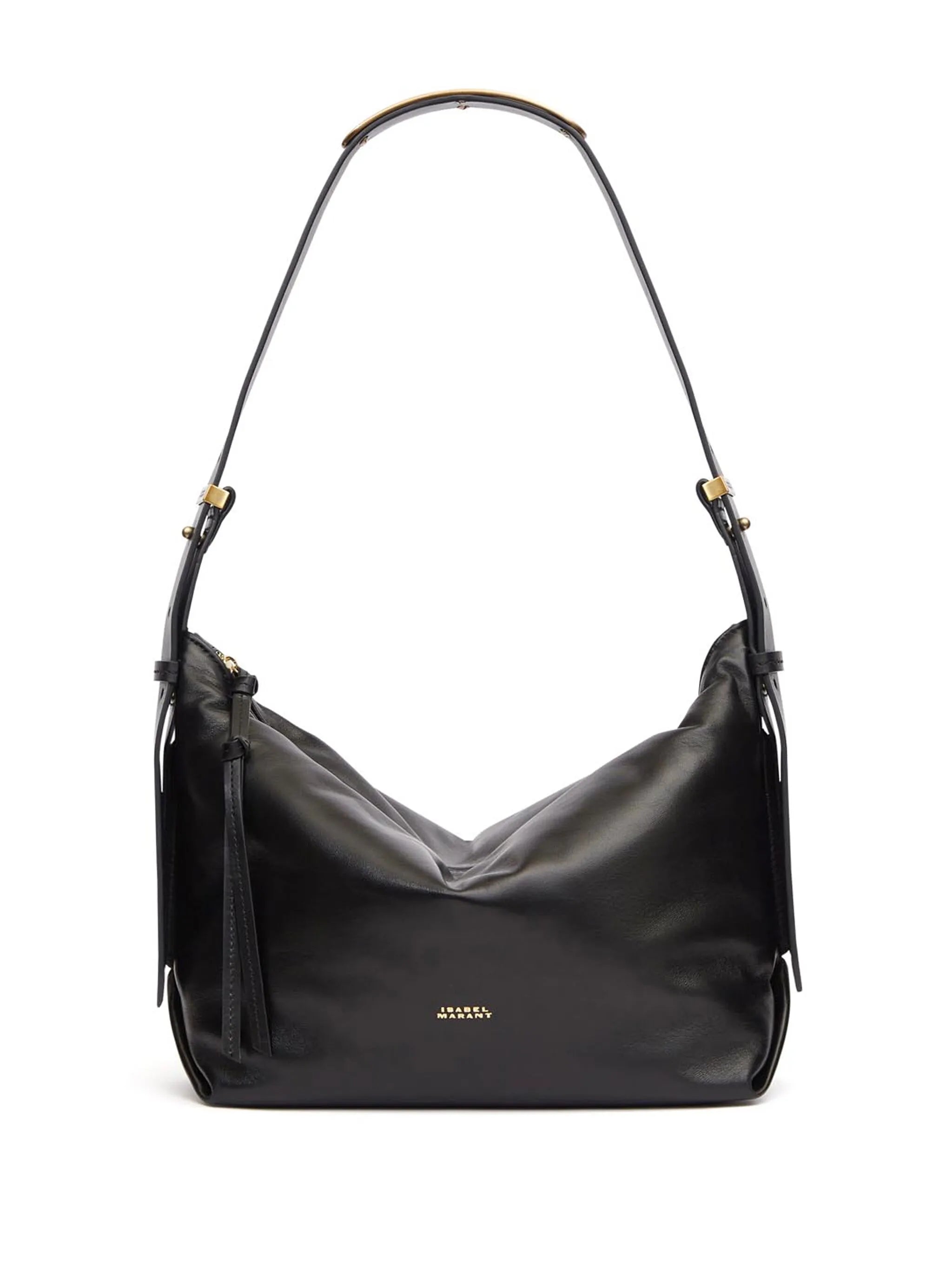 zip leather shoulder bag