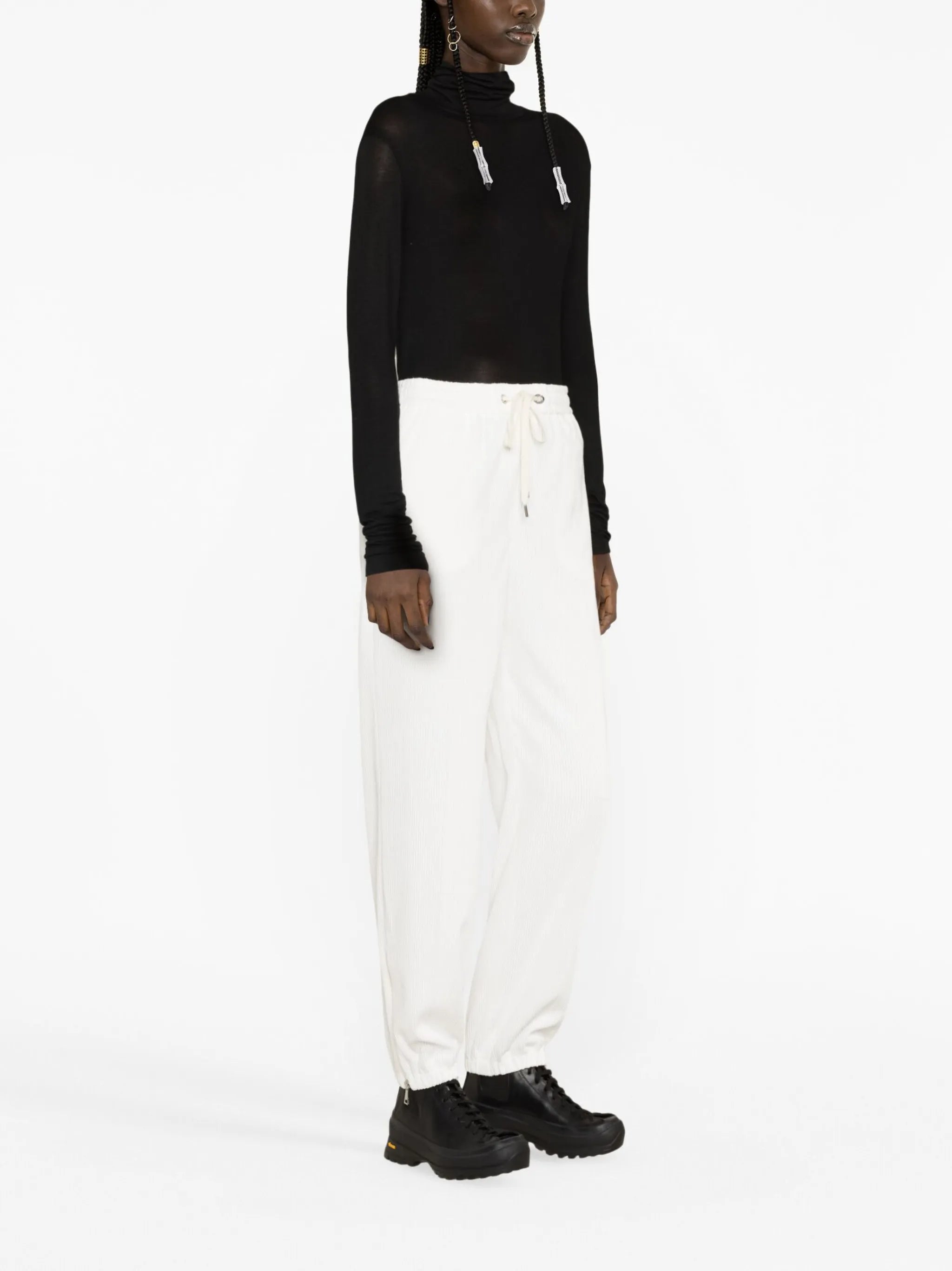 tapered corduroy track pants