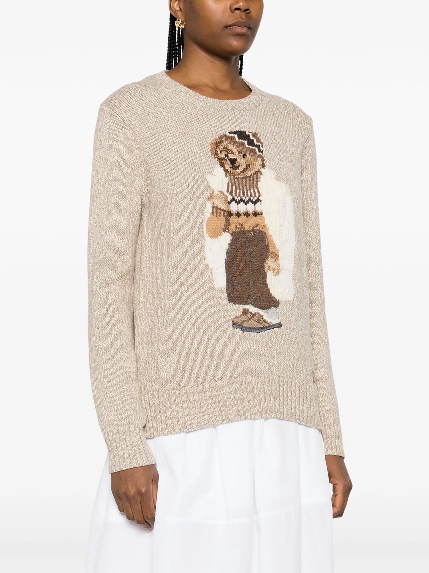 Polo Bear intarsia-knit jumper