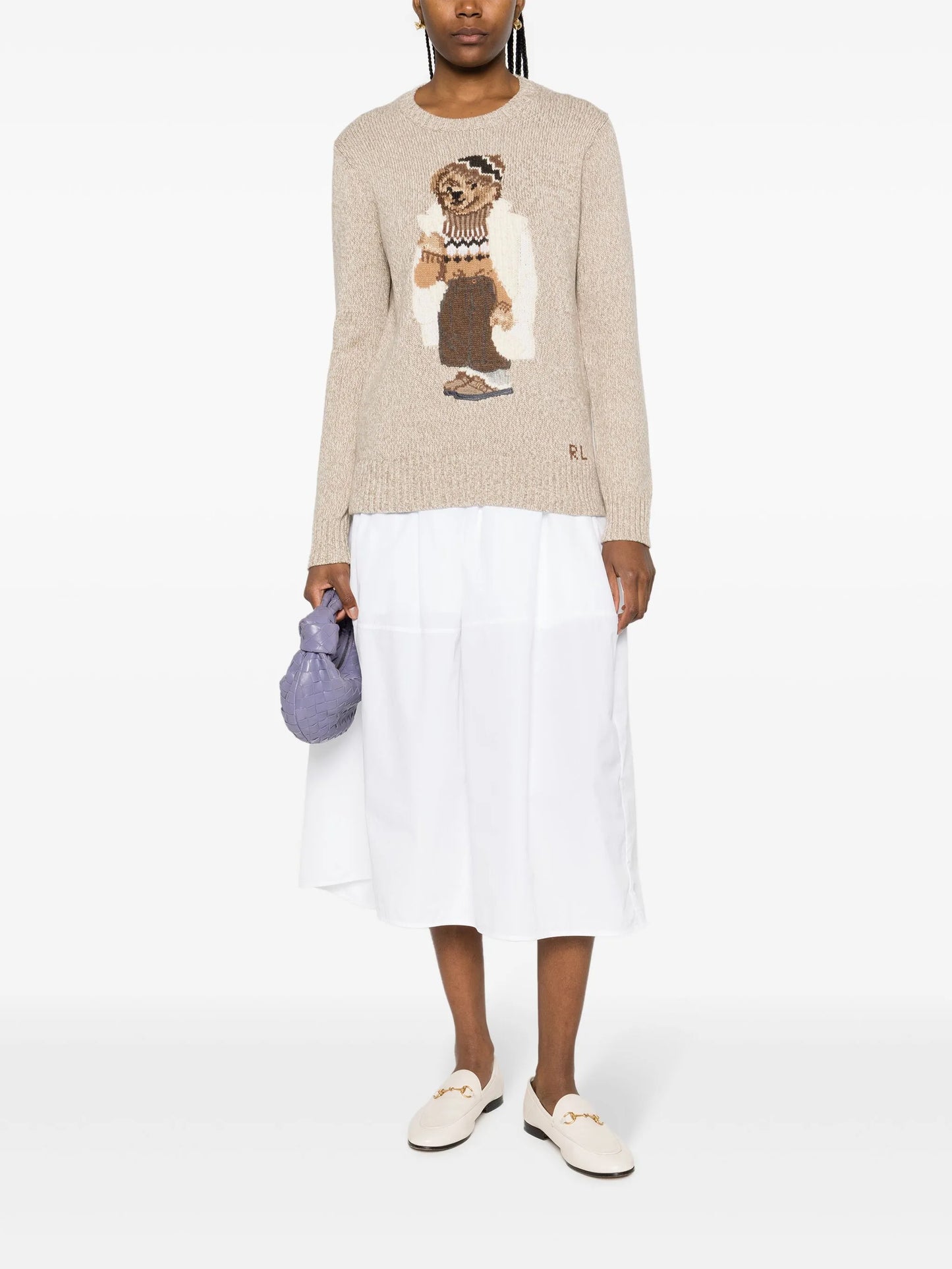 Polo Bear intarsia-knit jumper