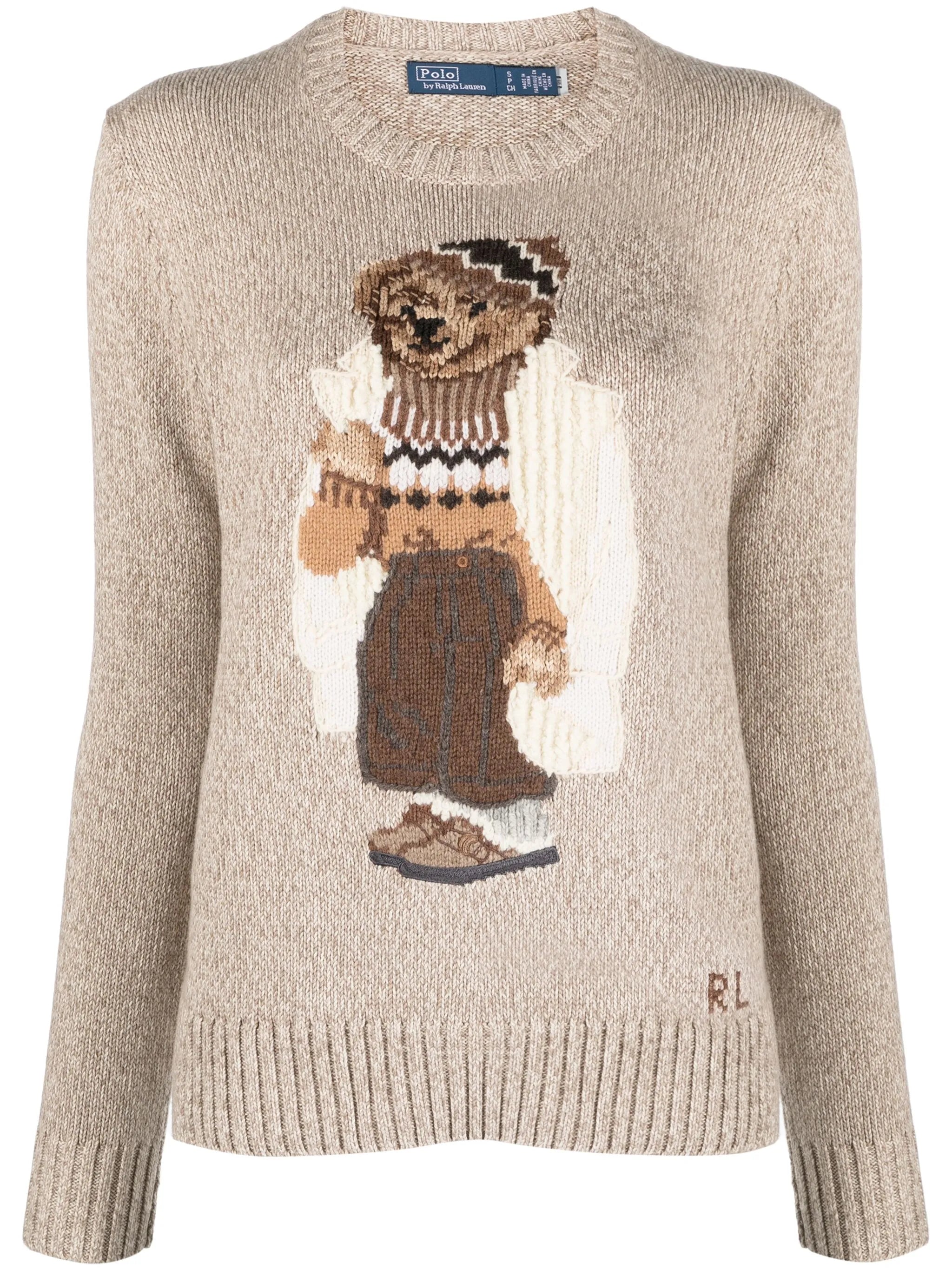 Polo Bear intarsia-knit jumper