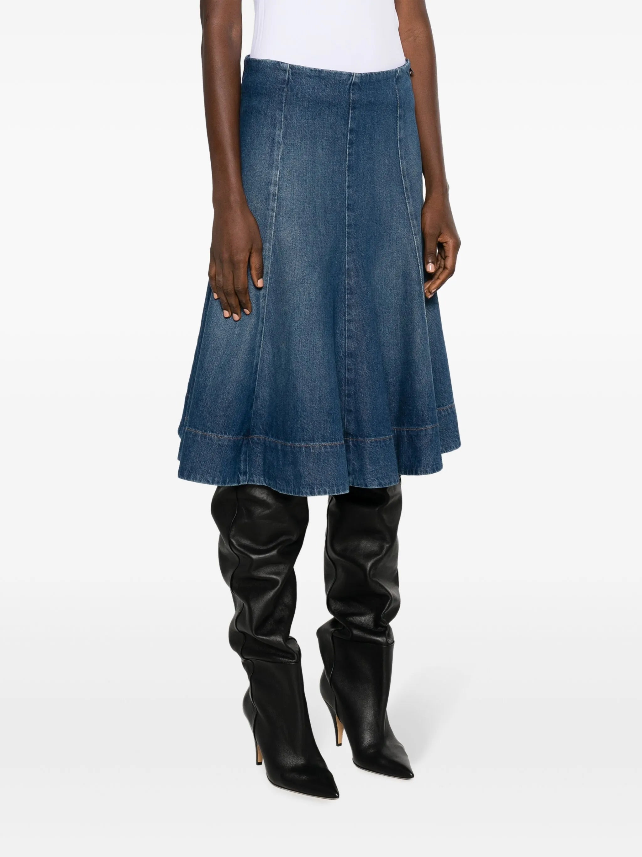 The Lennox denim midi skirt
