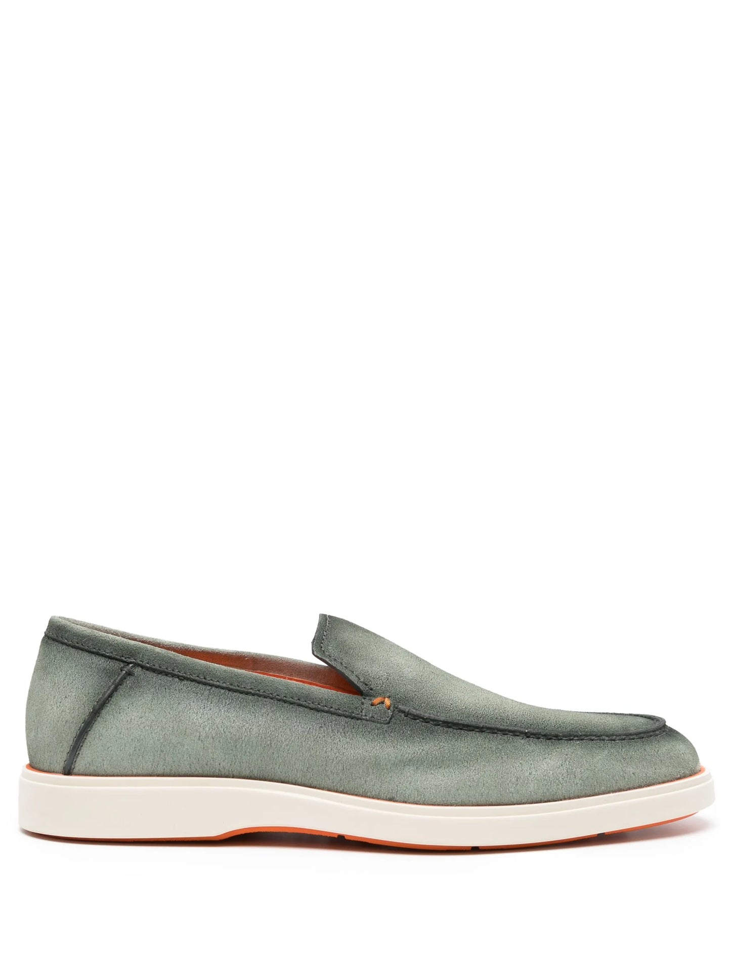 whipstitch-trim suede loafers