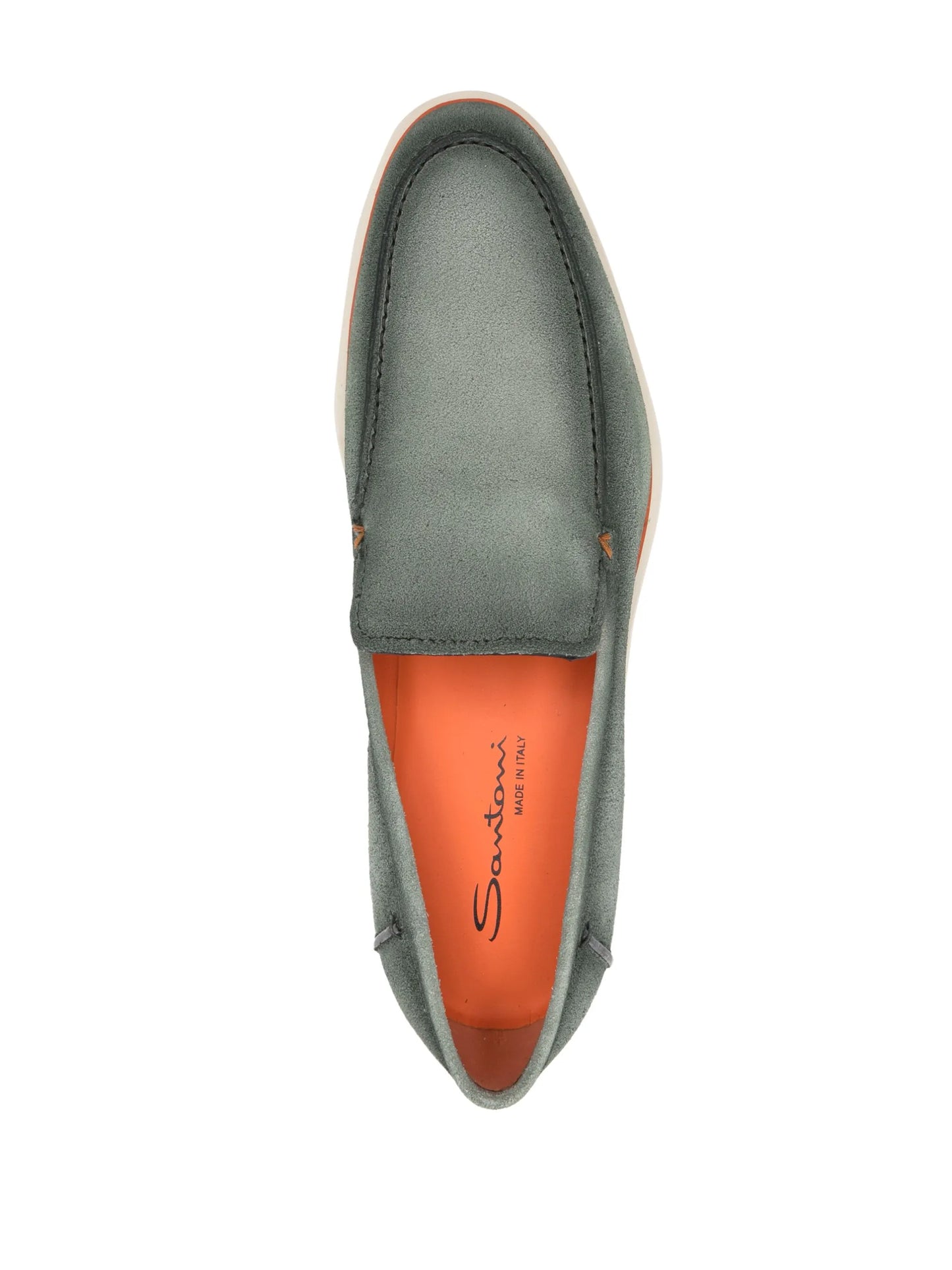 whipstitch-trim suede loafers