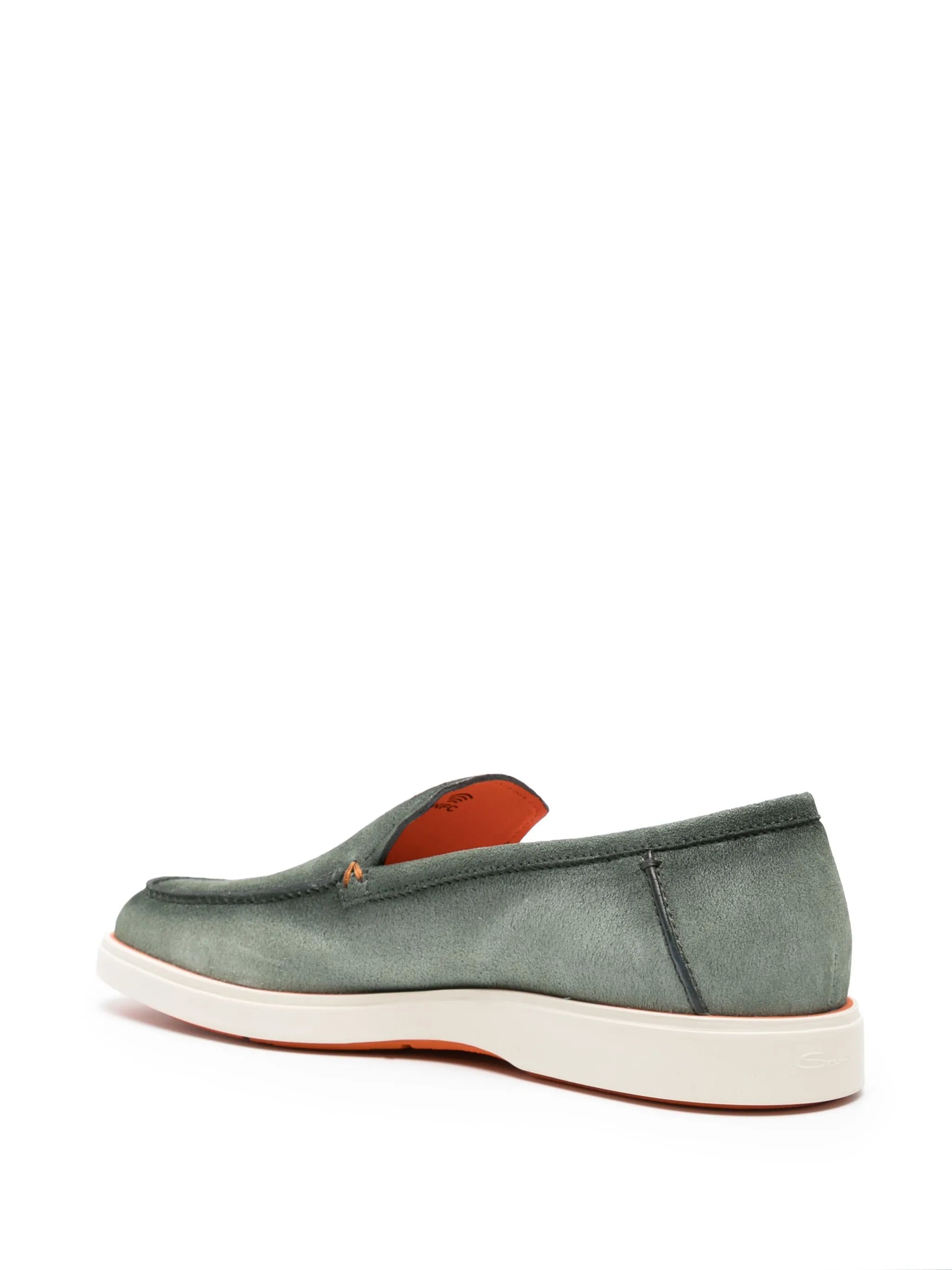 whipstitch-trim suede loafers