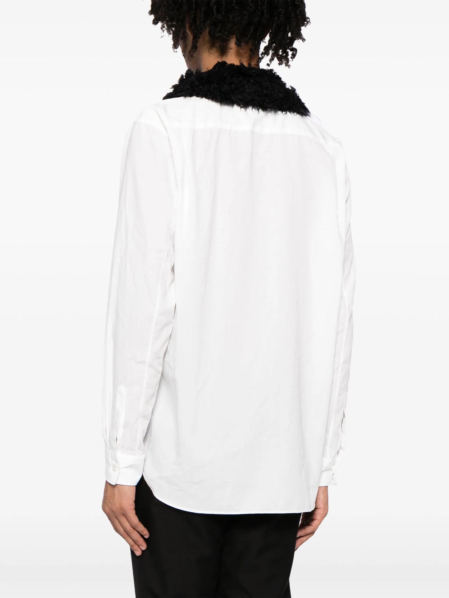 two-tone contrast-collar shirt