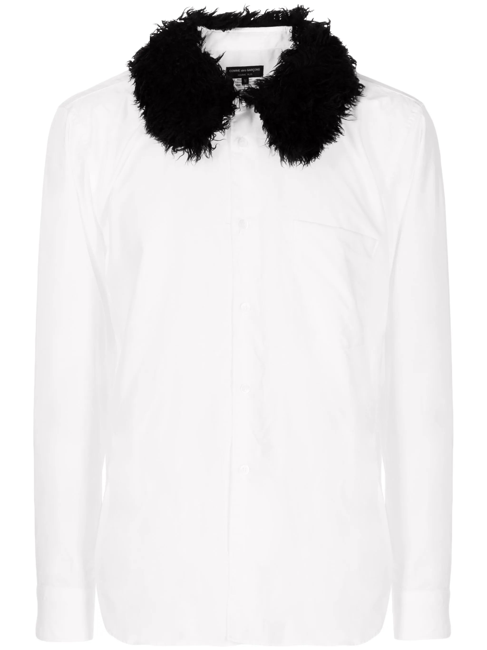 two-tone contrast-collar shirt