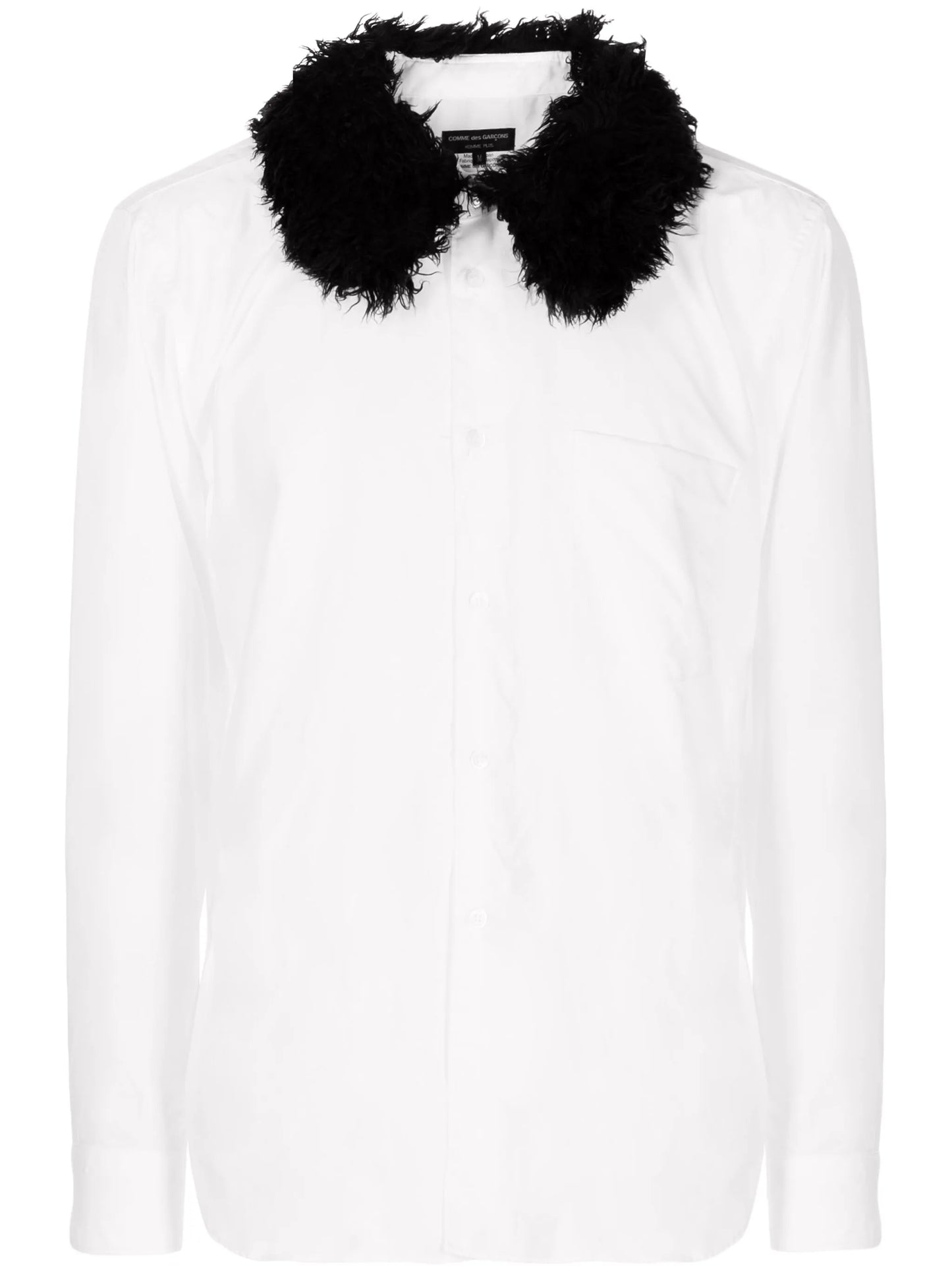 two-tone contrast-collar shirt