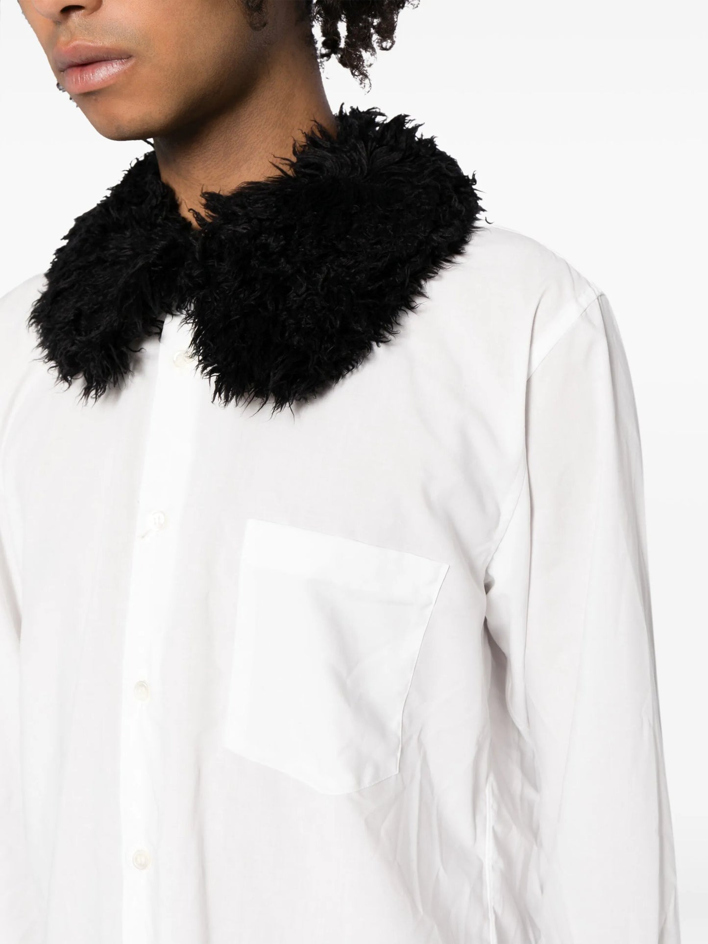 two-tone contrast-collar shirt