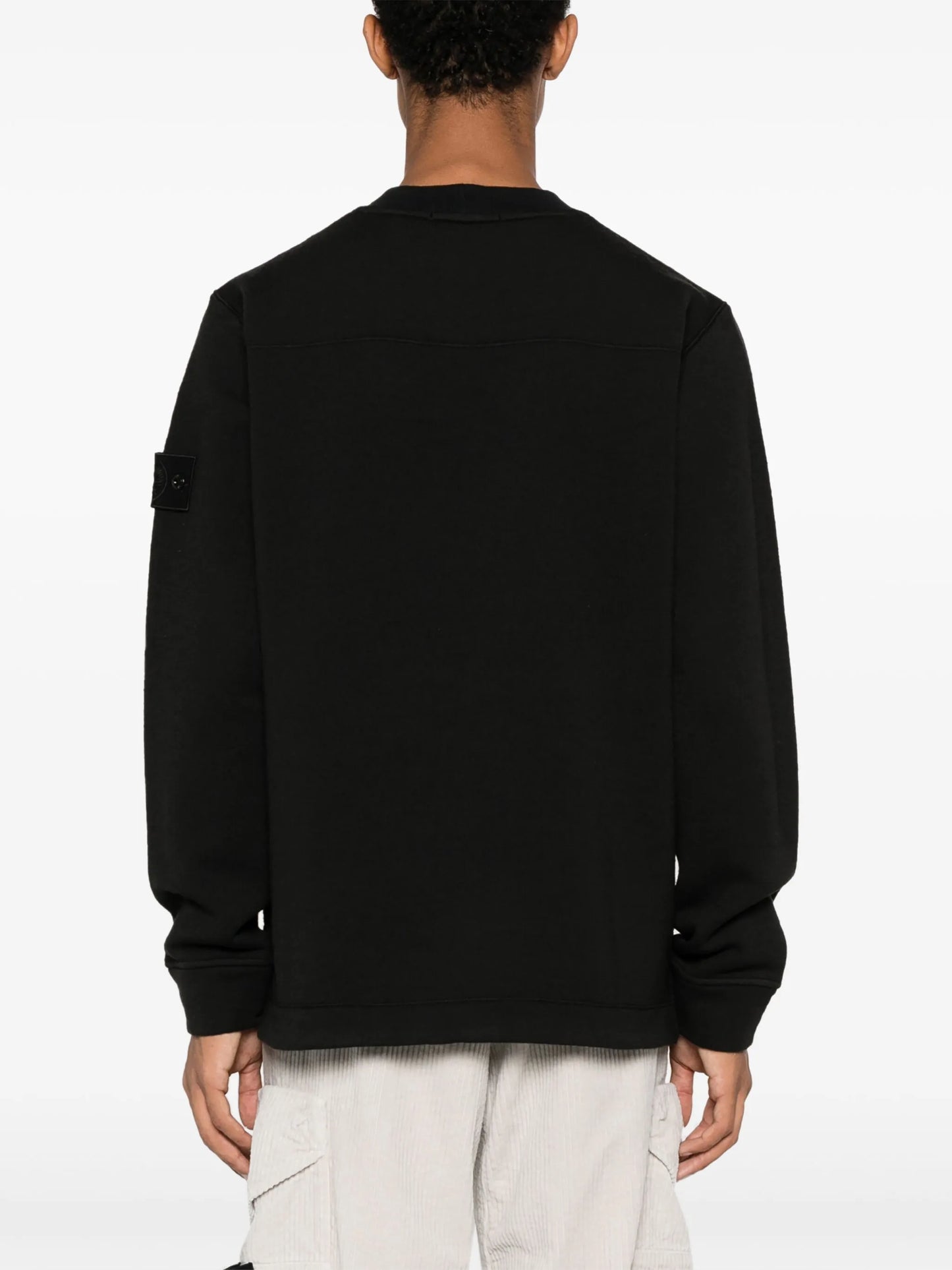 Compass-patch crew-neck jumper