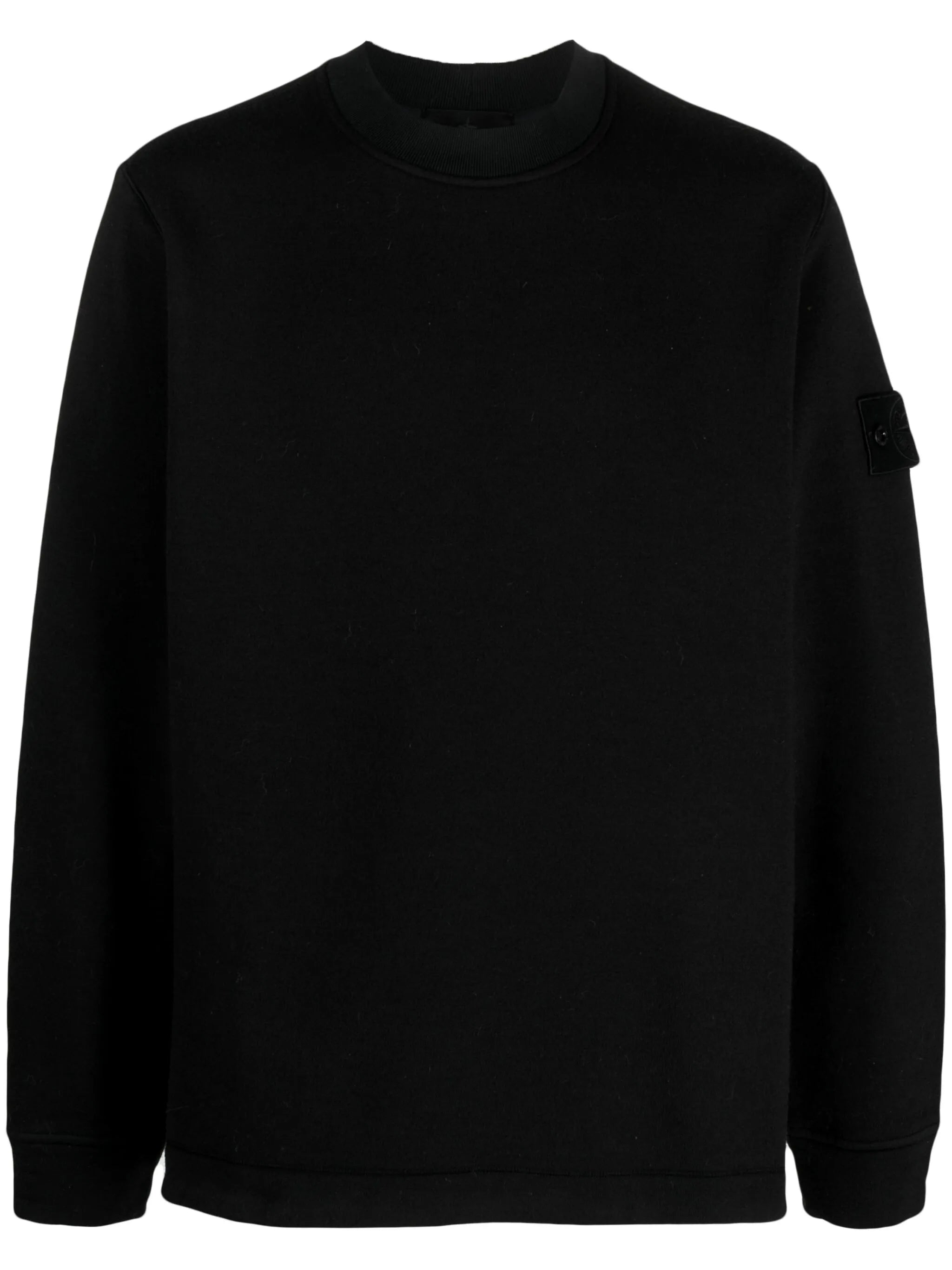 Compass-patch crew-neck jumper
