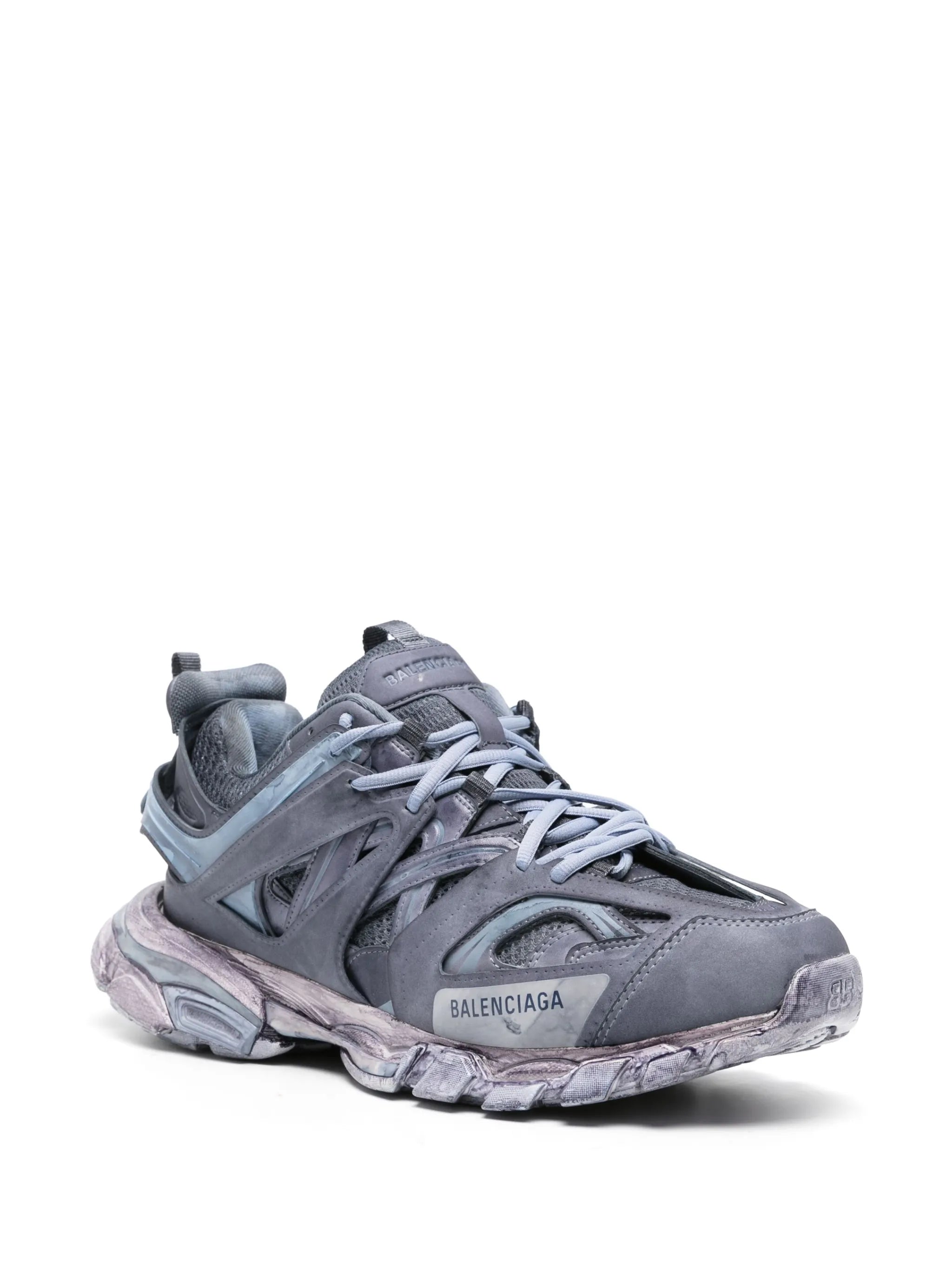 Track distressed sneakers