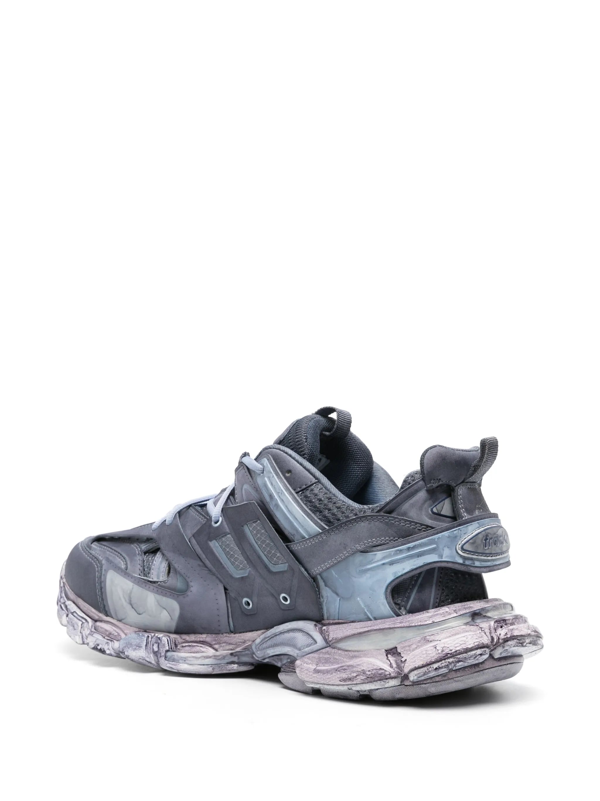 Track distressed sneakers