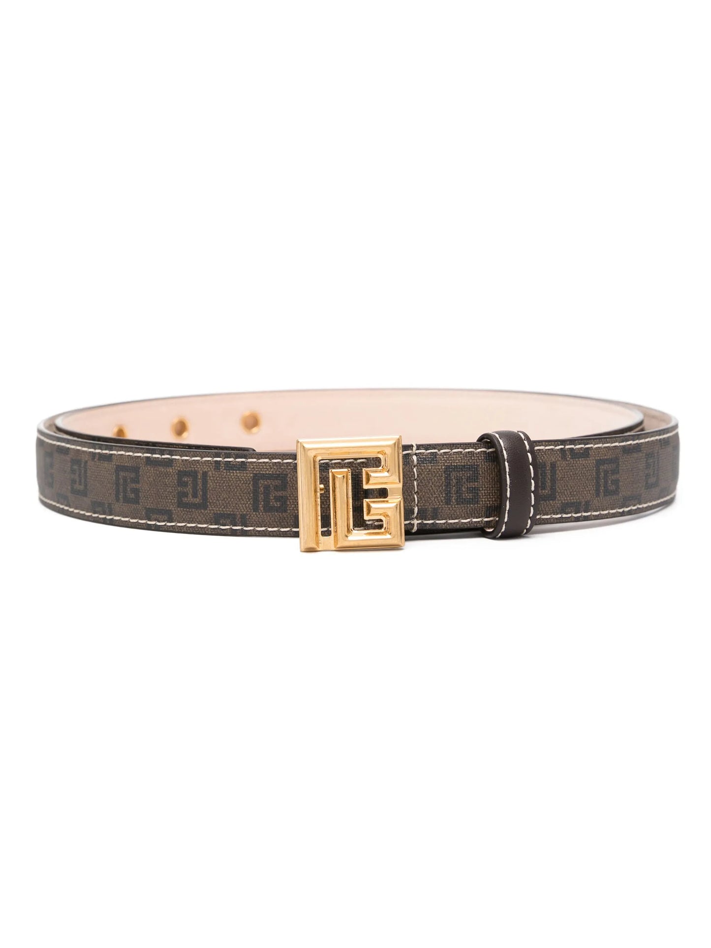logo-buckle monogram-pattern belt