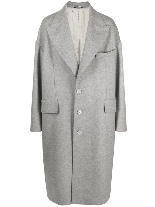 peak-lapels single-breasted coat