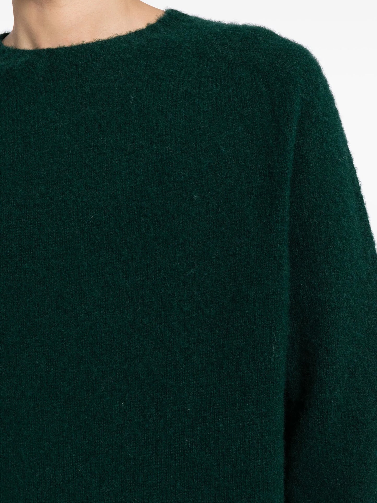 Suedehead crew-neck wool jumper