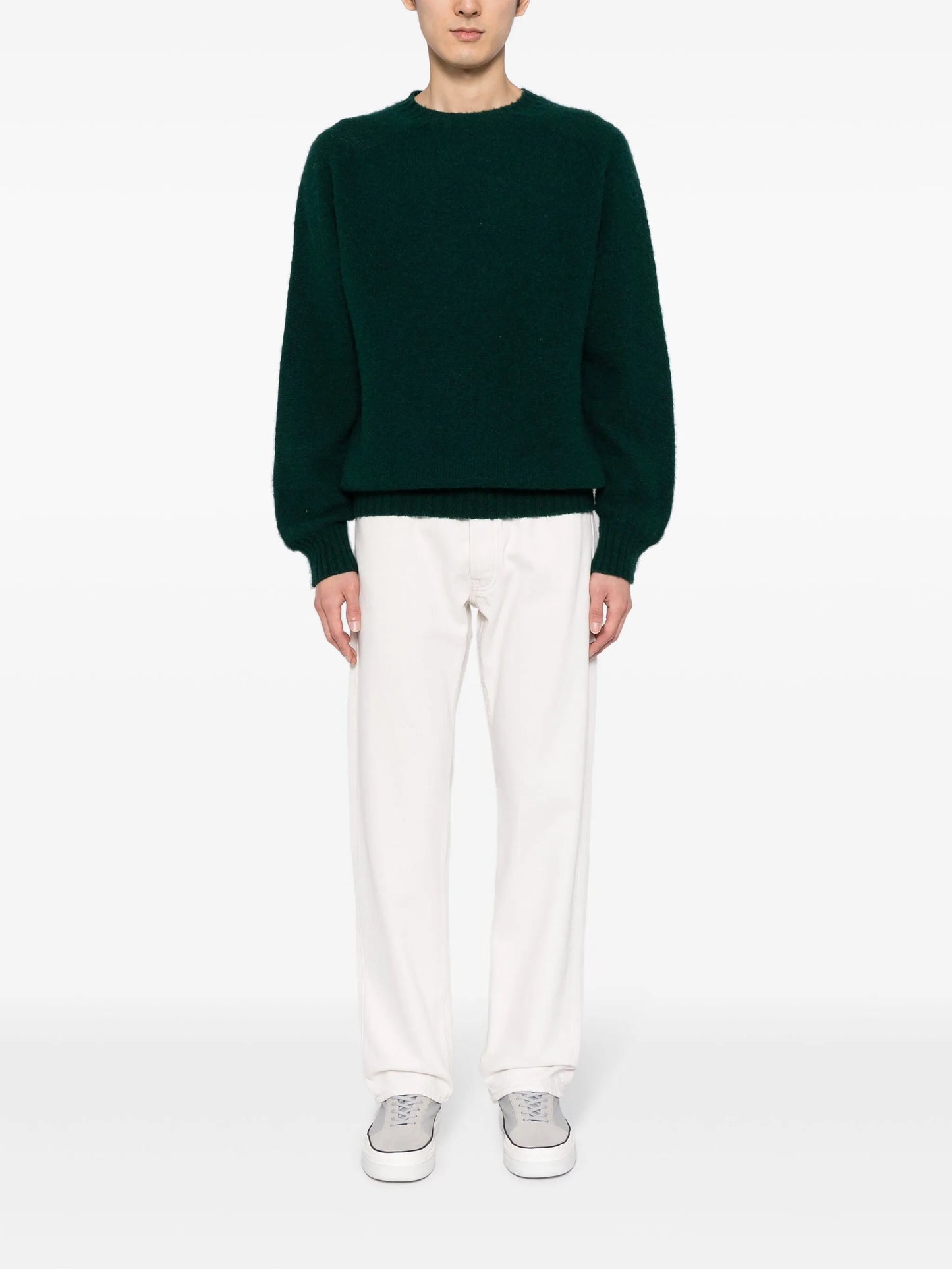 Suedehead crew-neck wool jumper