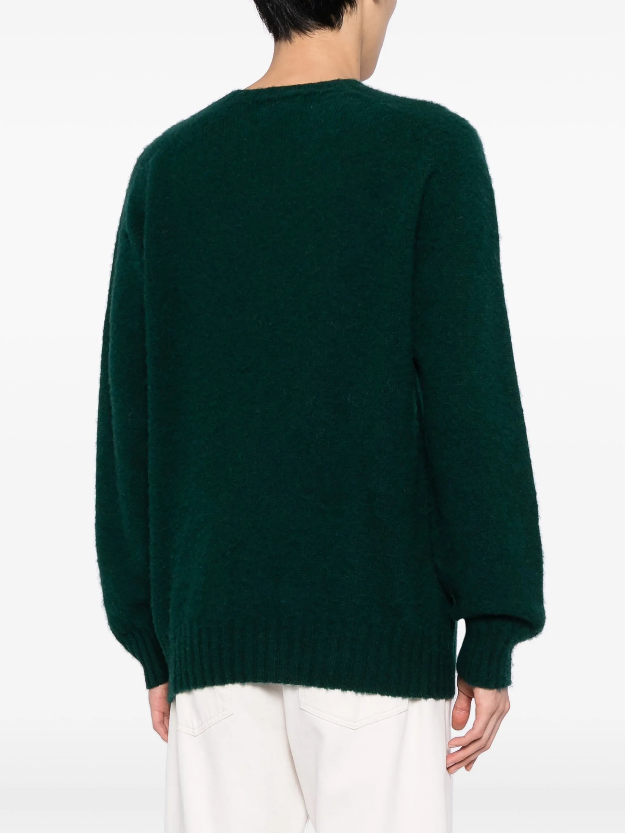 Suedehead crew-neck wool jumper