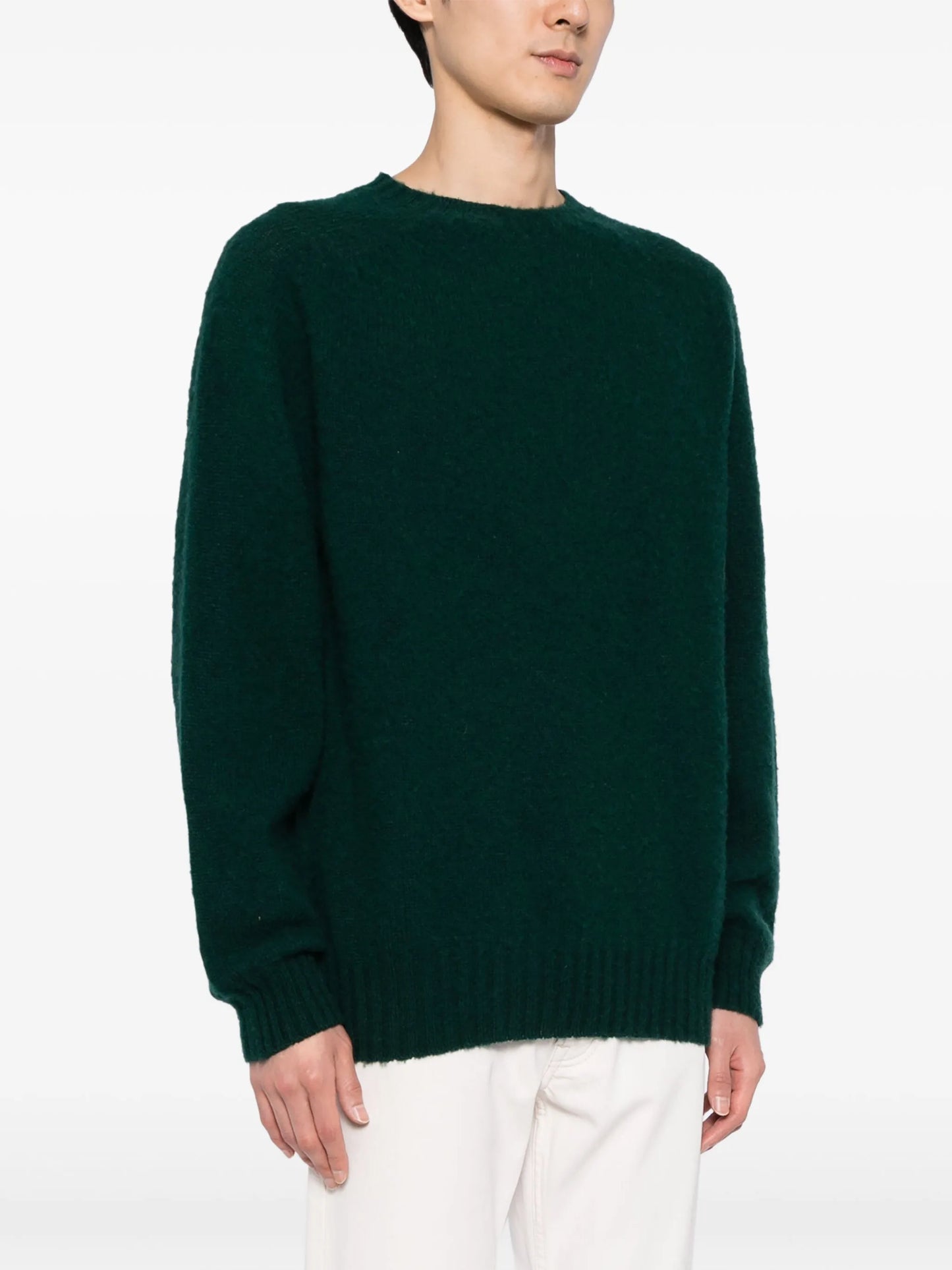 Suedehead crew-neck wool jumper