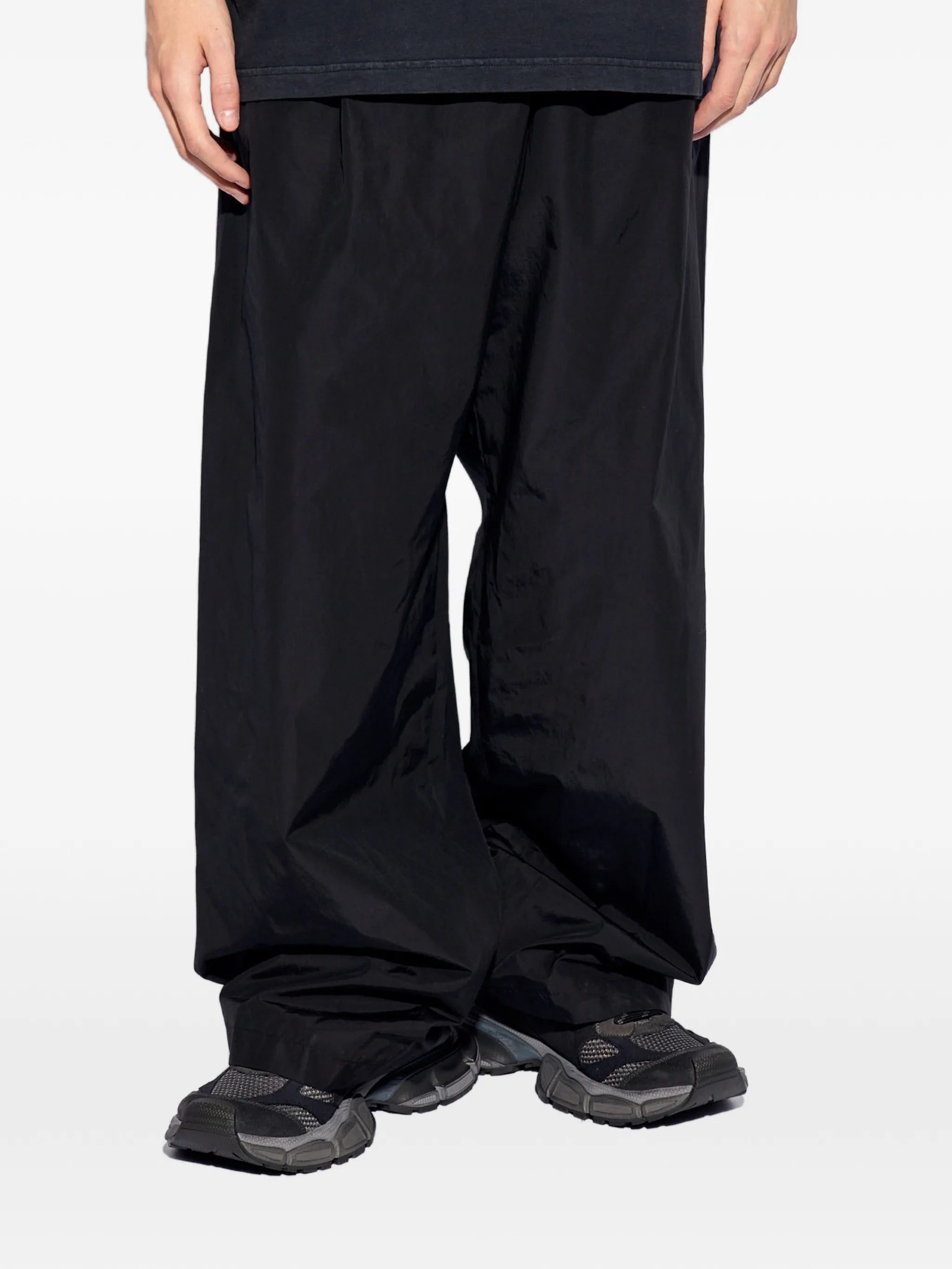 wide-leg technical poplin track pants