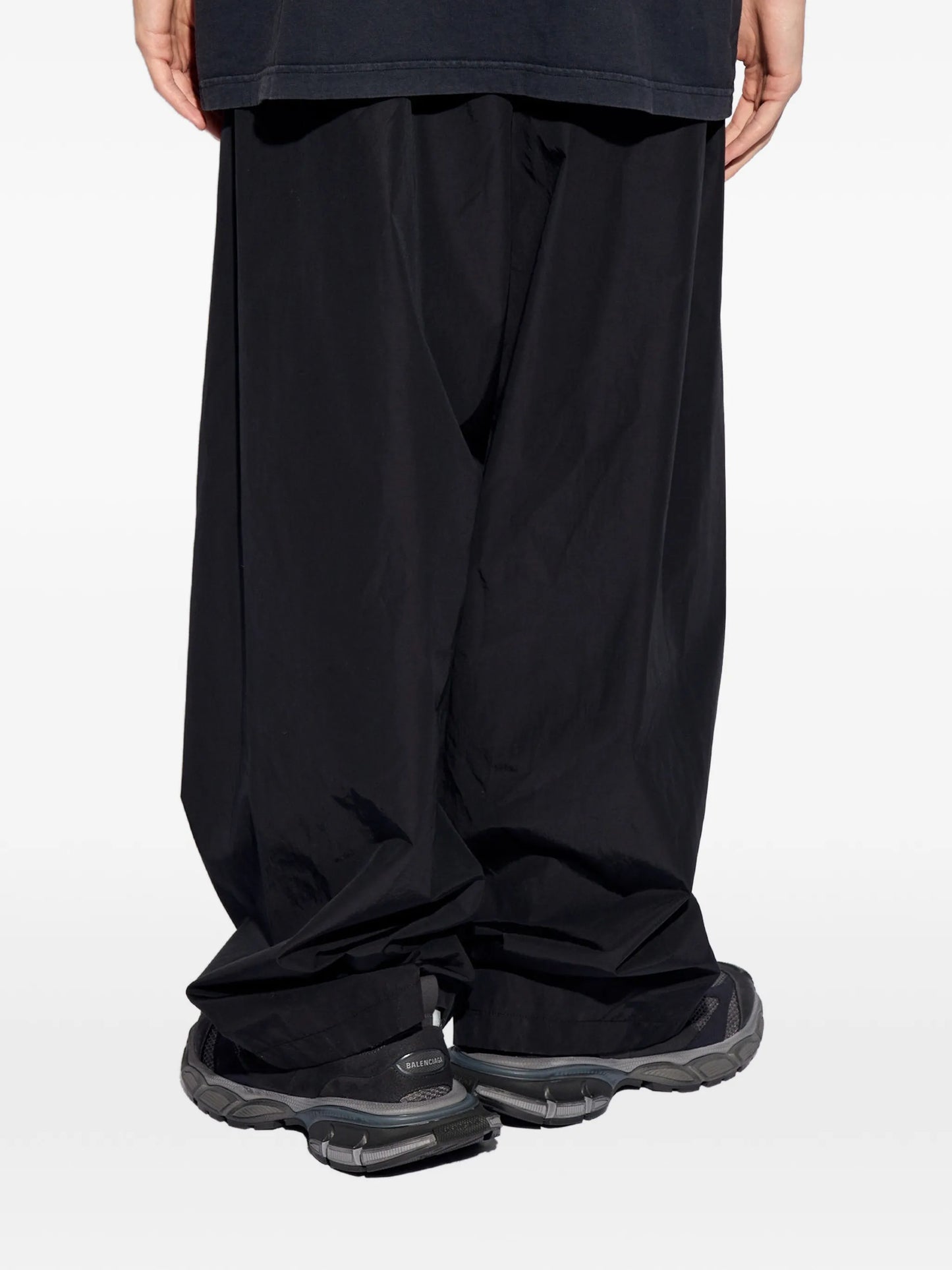 wide-leg technical poplin track pants