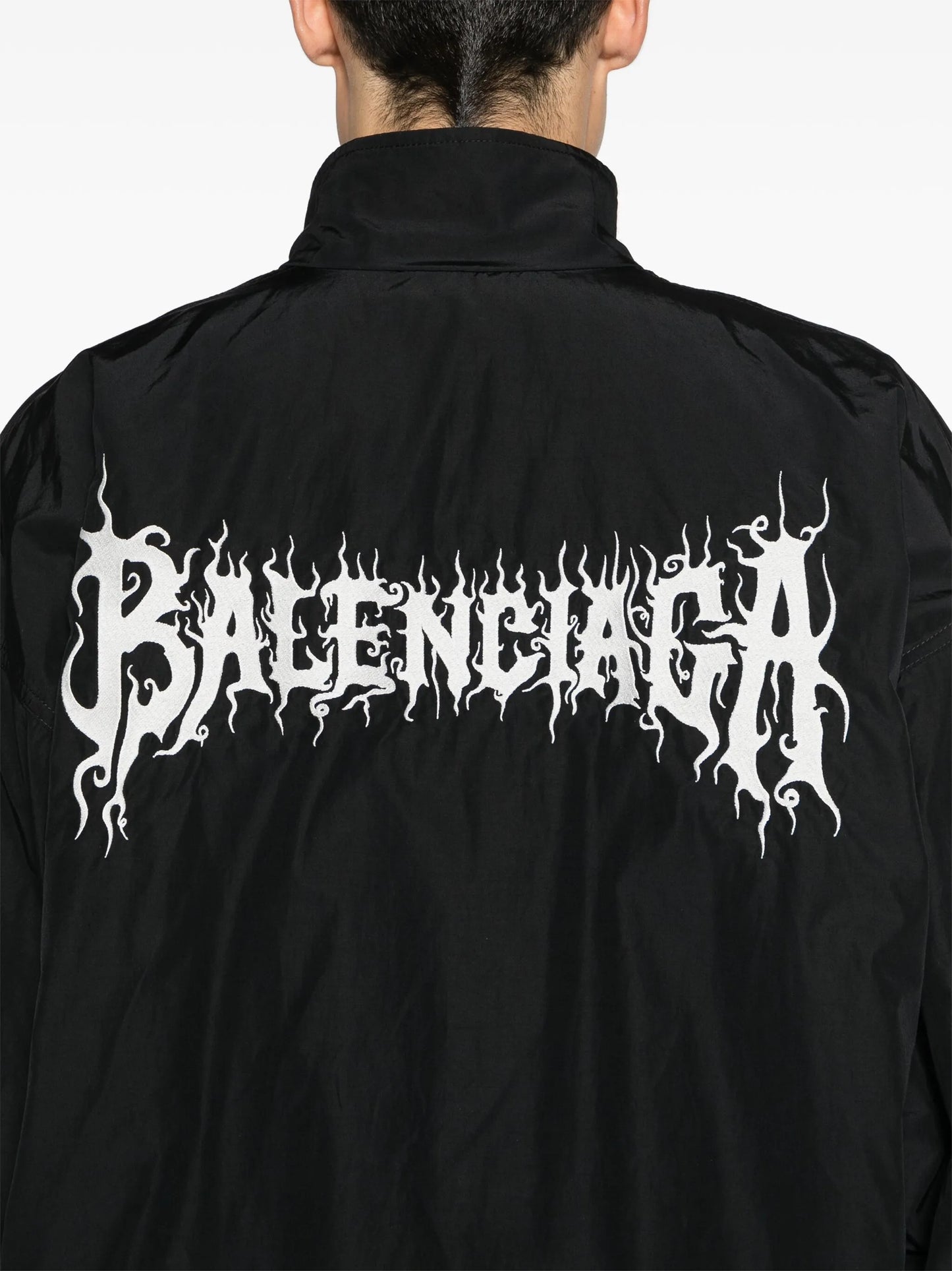 logo-embroidered bomber jacket
