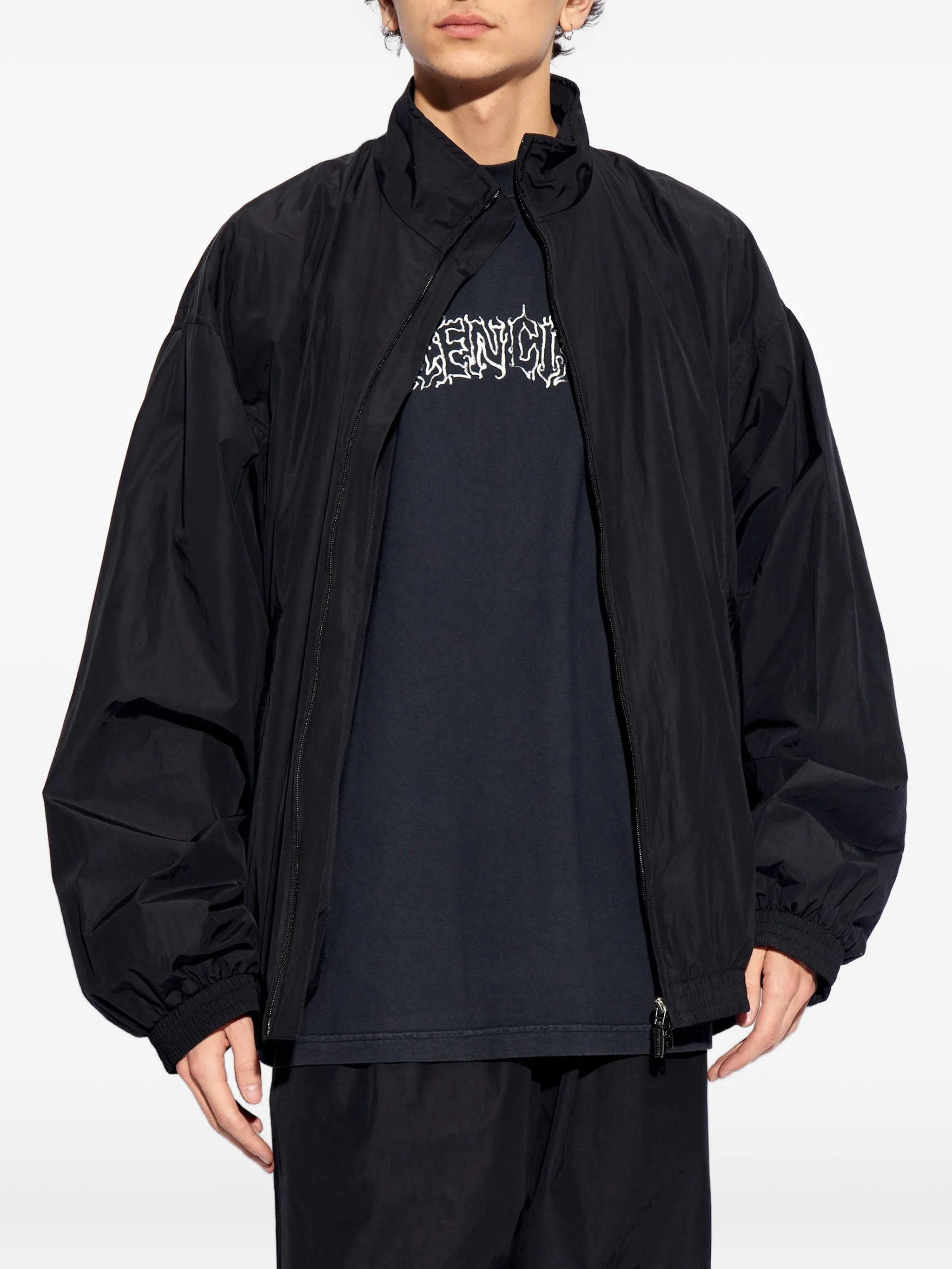 logo-embroidered bomber jacket