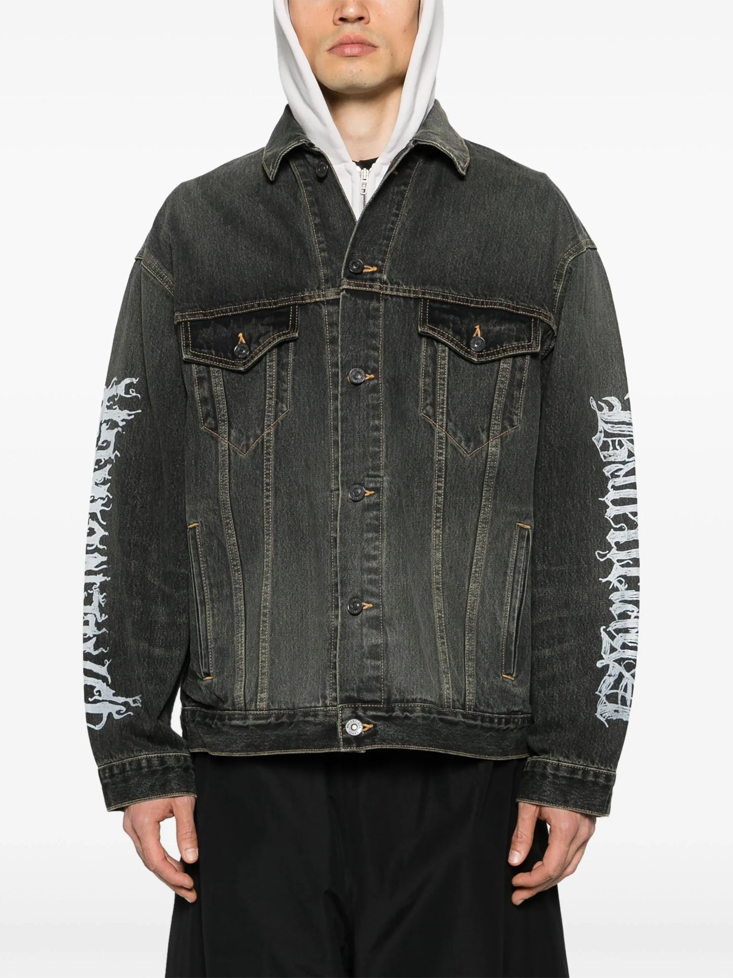 logo-print denim jacket