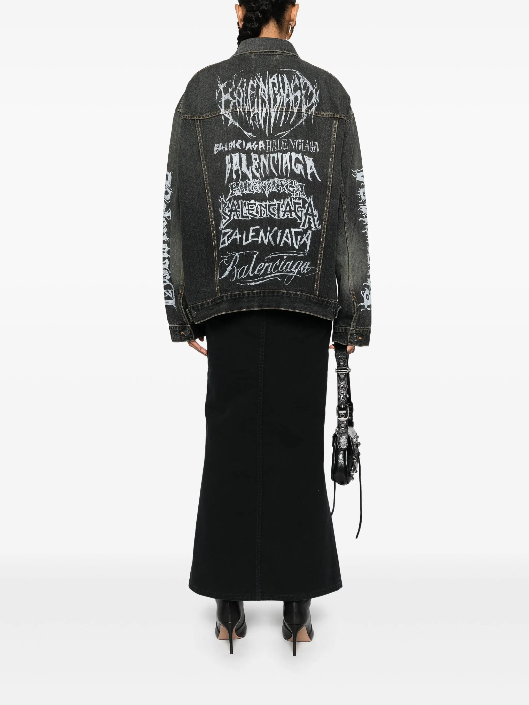 logo-print denim jacket