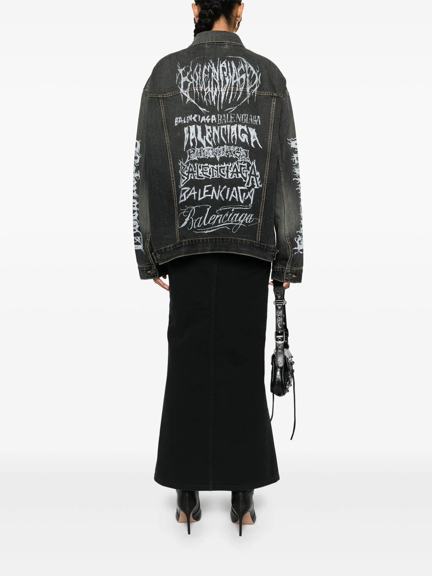 logo-print denim jacket