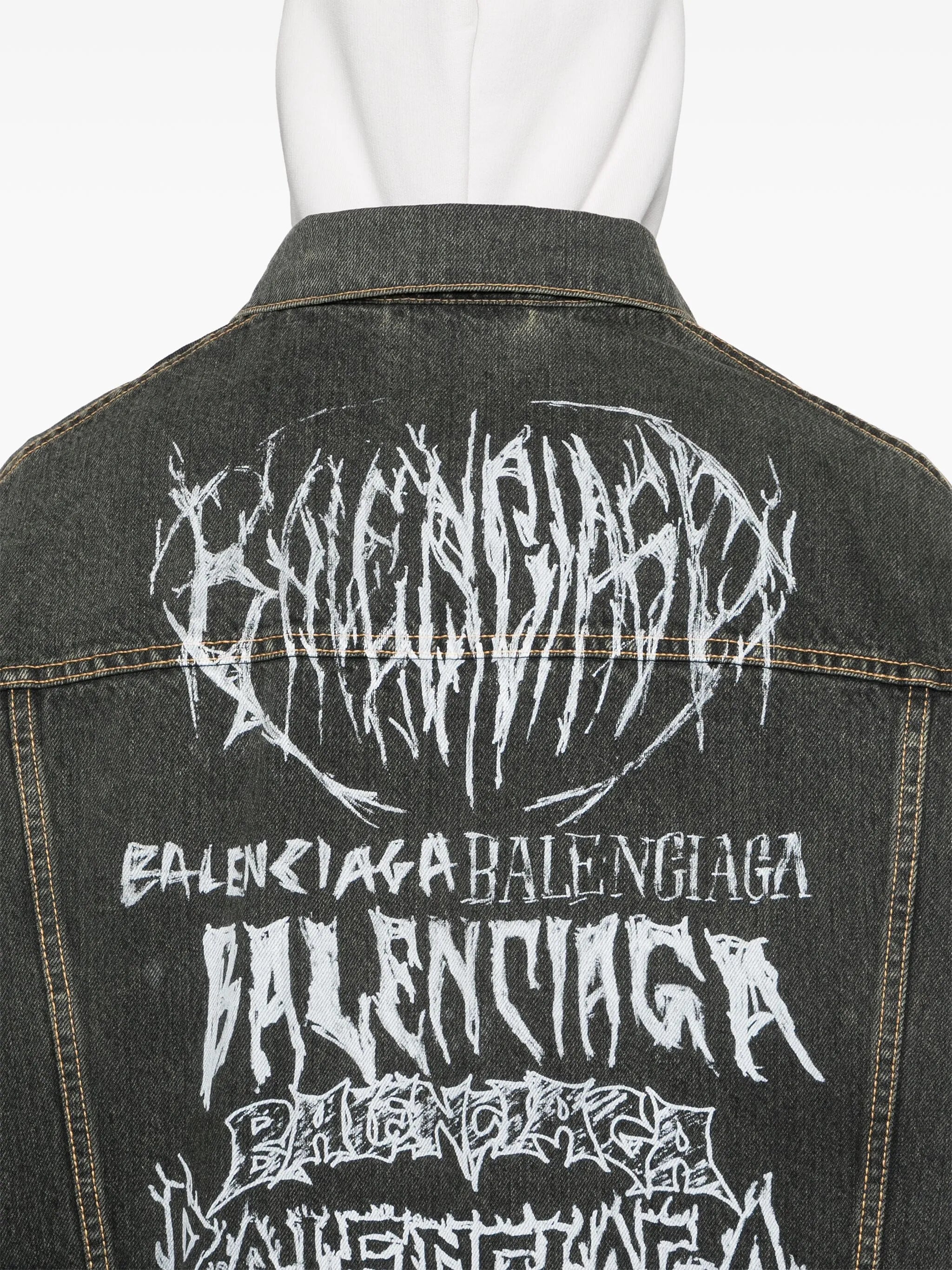 logo-print denim jacket
