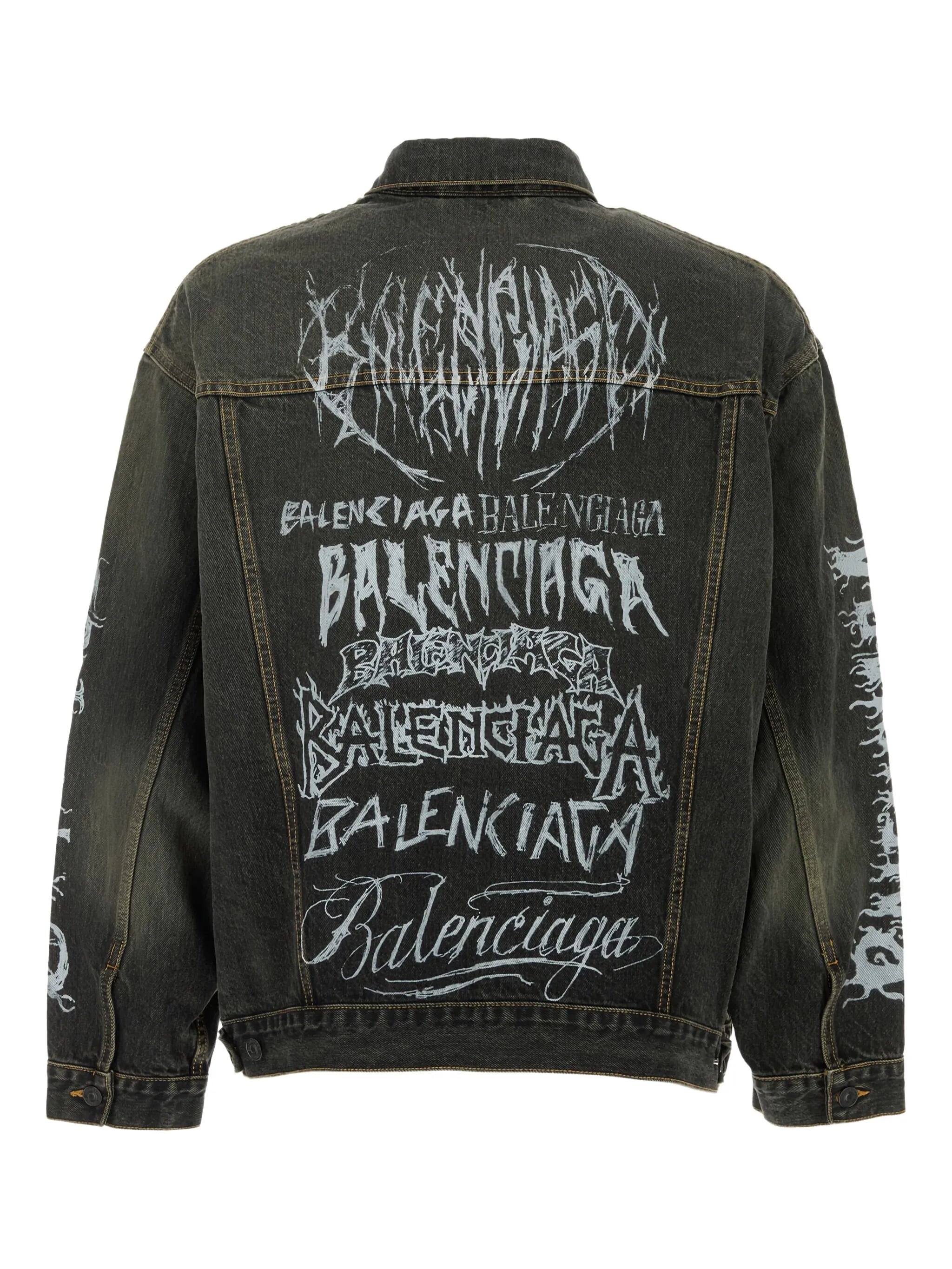 logo-print denim jacket