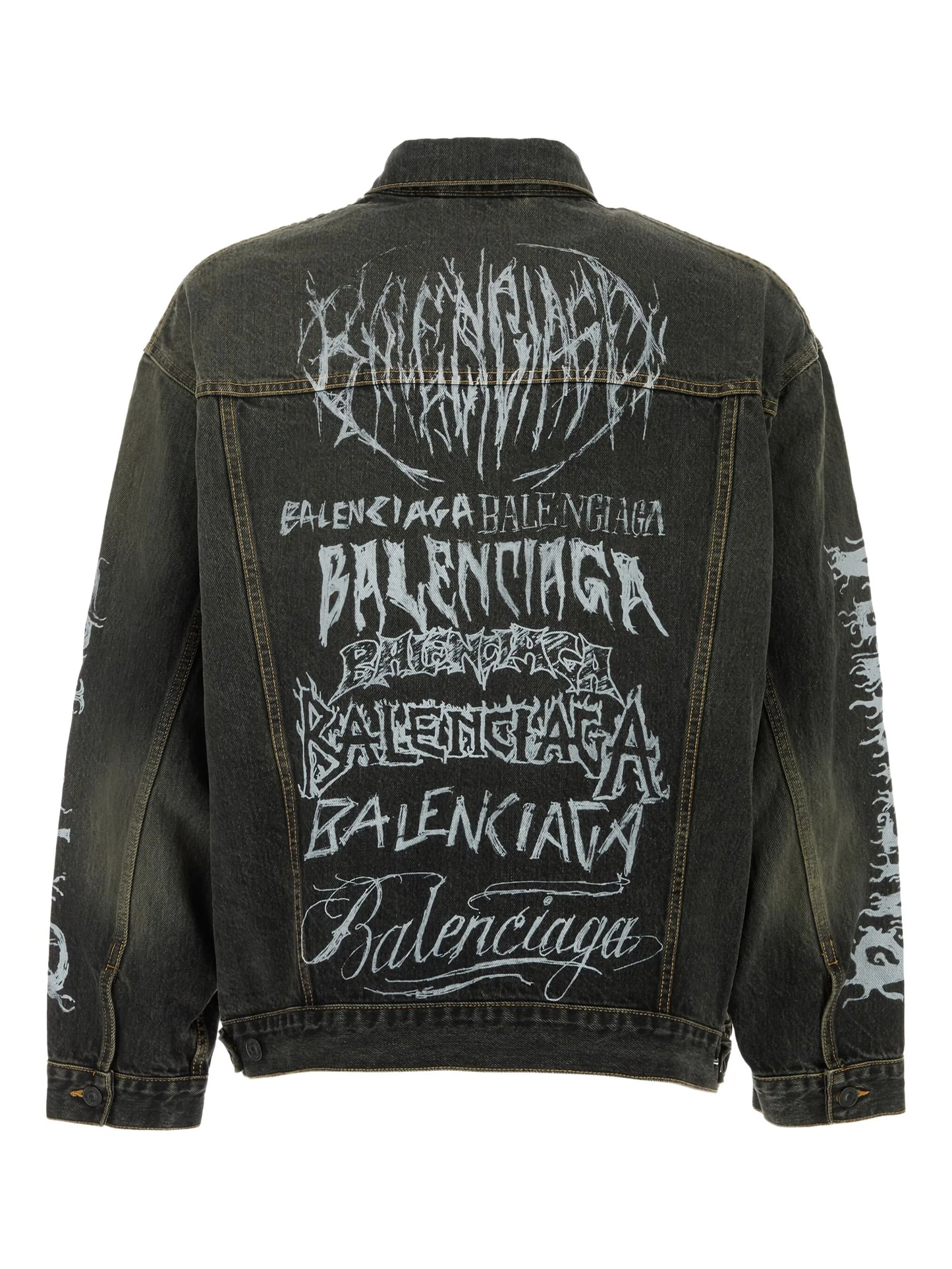 logo-print denim jacket