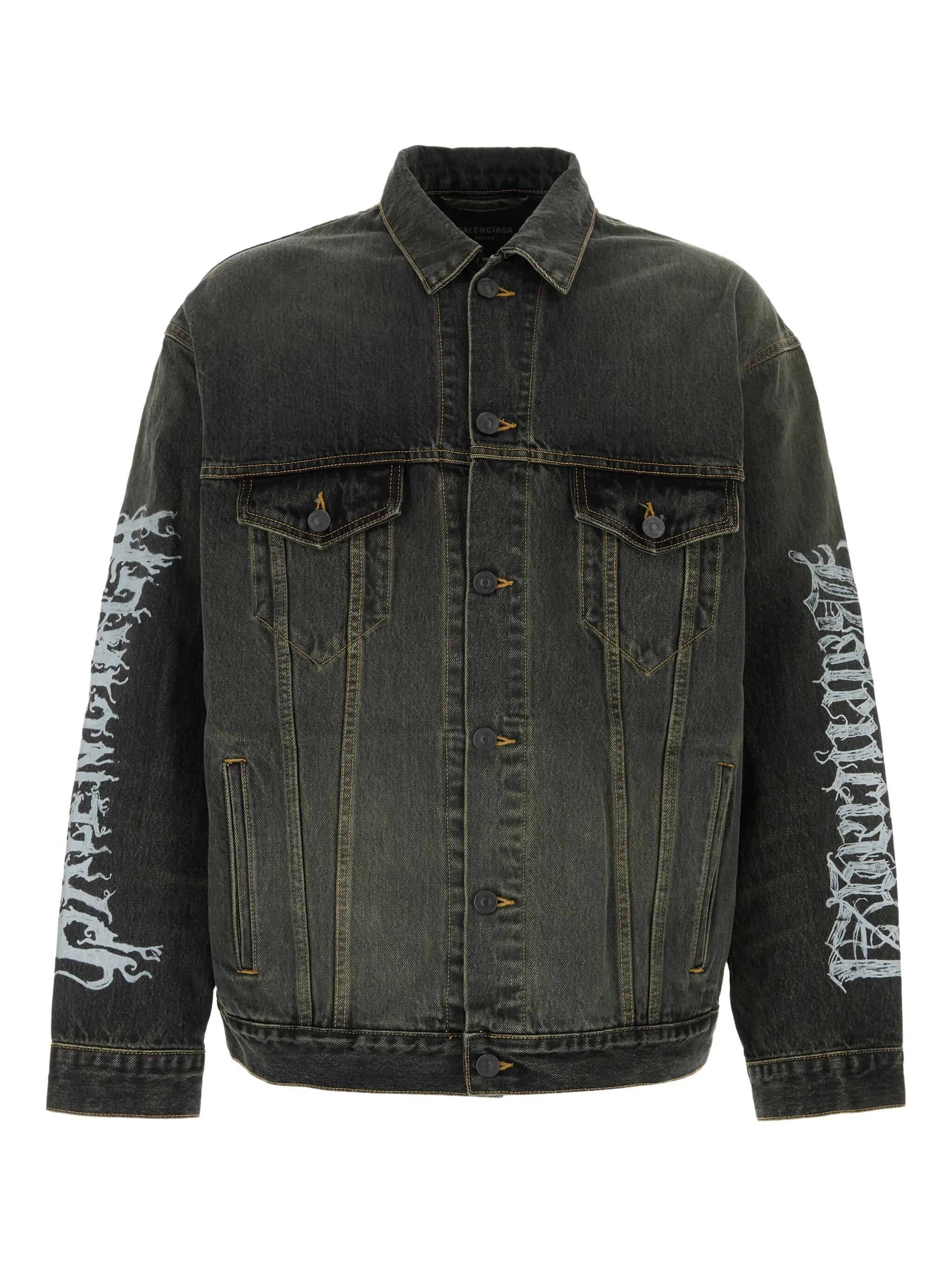 logo-print denim jacket