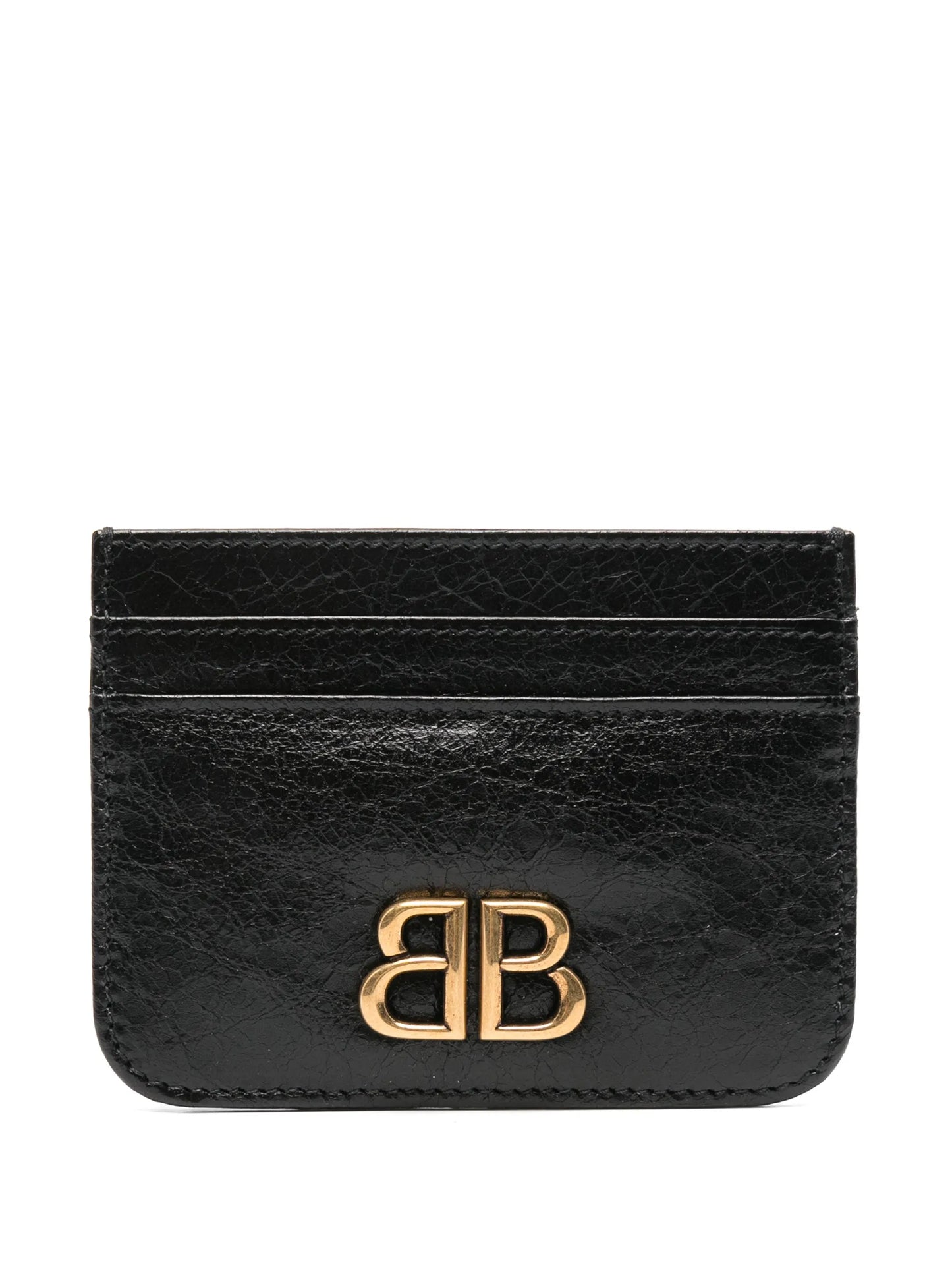 logo-plaque leather cardholder