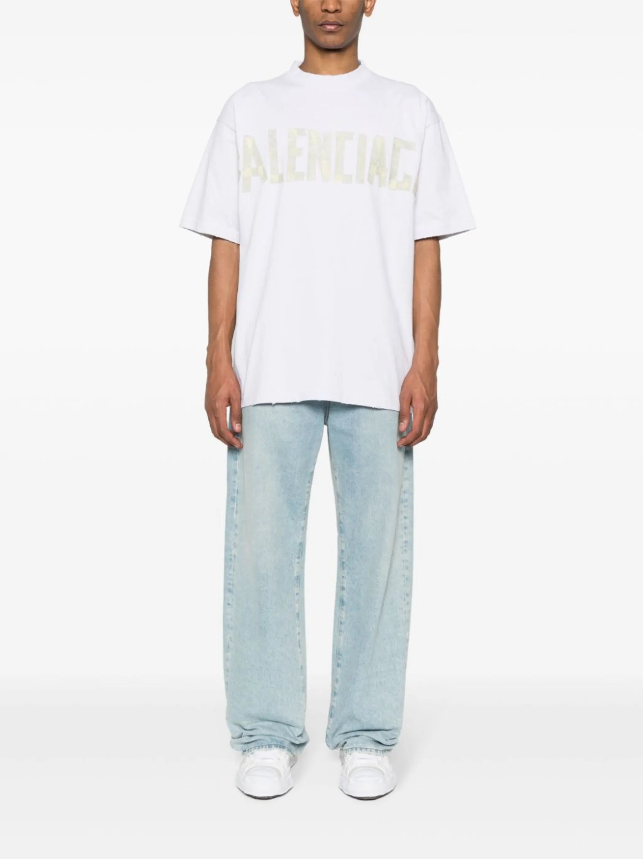 Tape Type cotton T-shirt