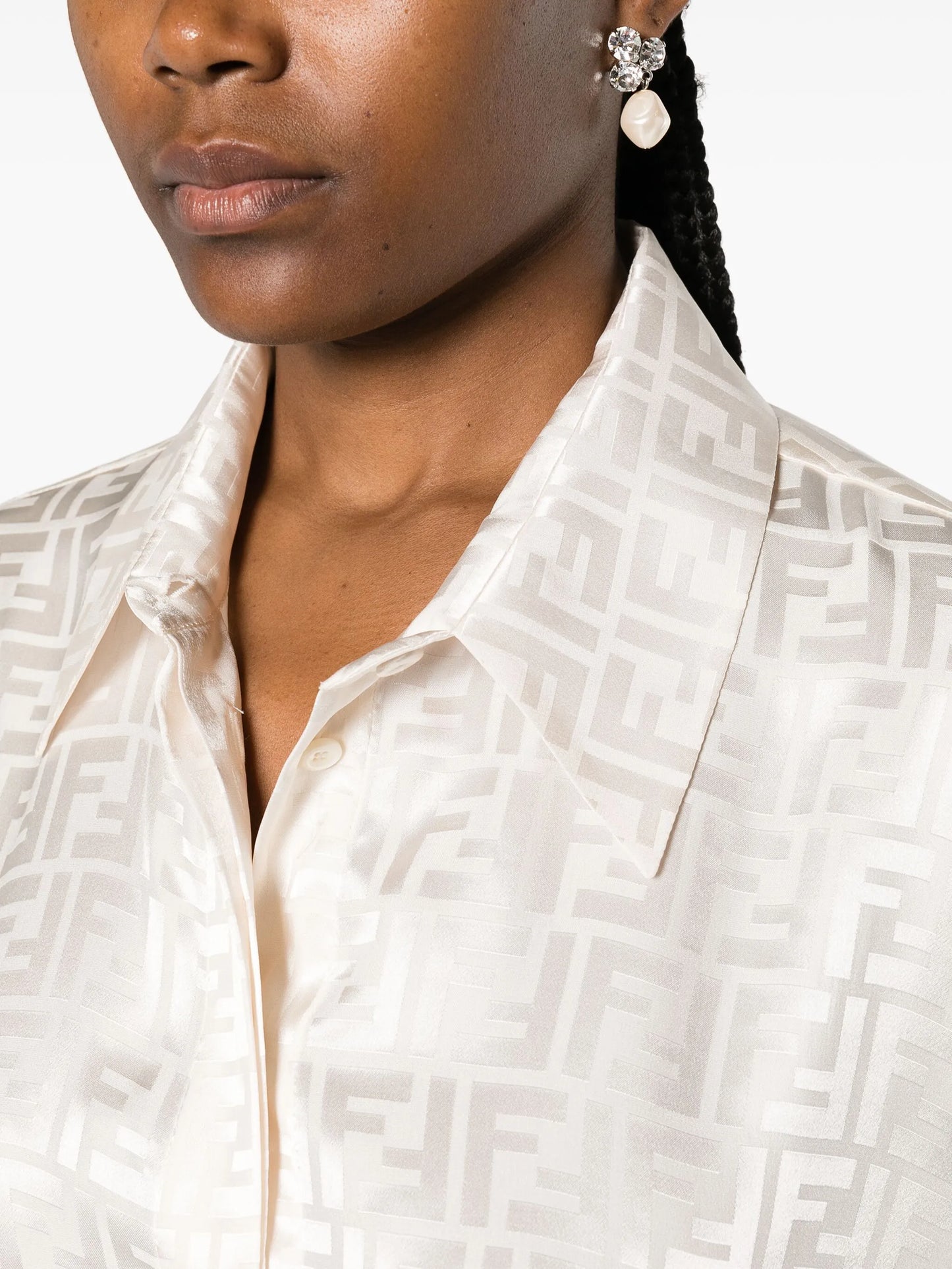 FF-jacquard silk shirt