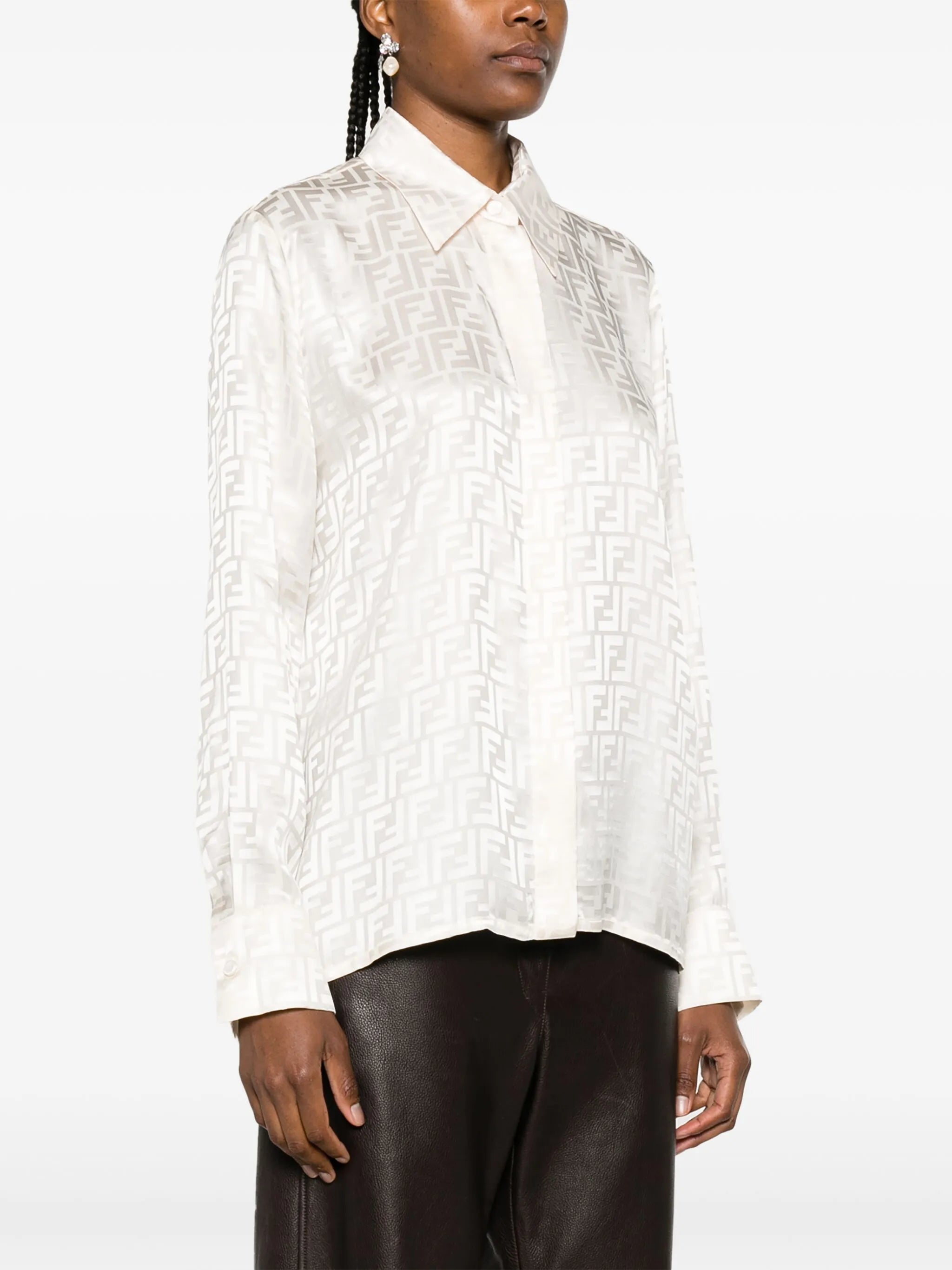 FF-jacquard silk shirt