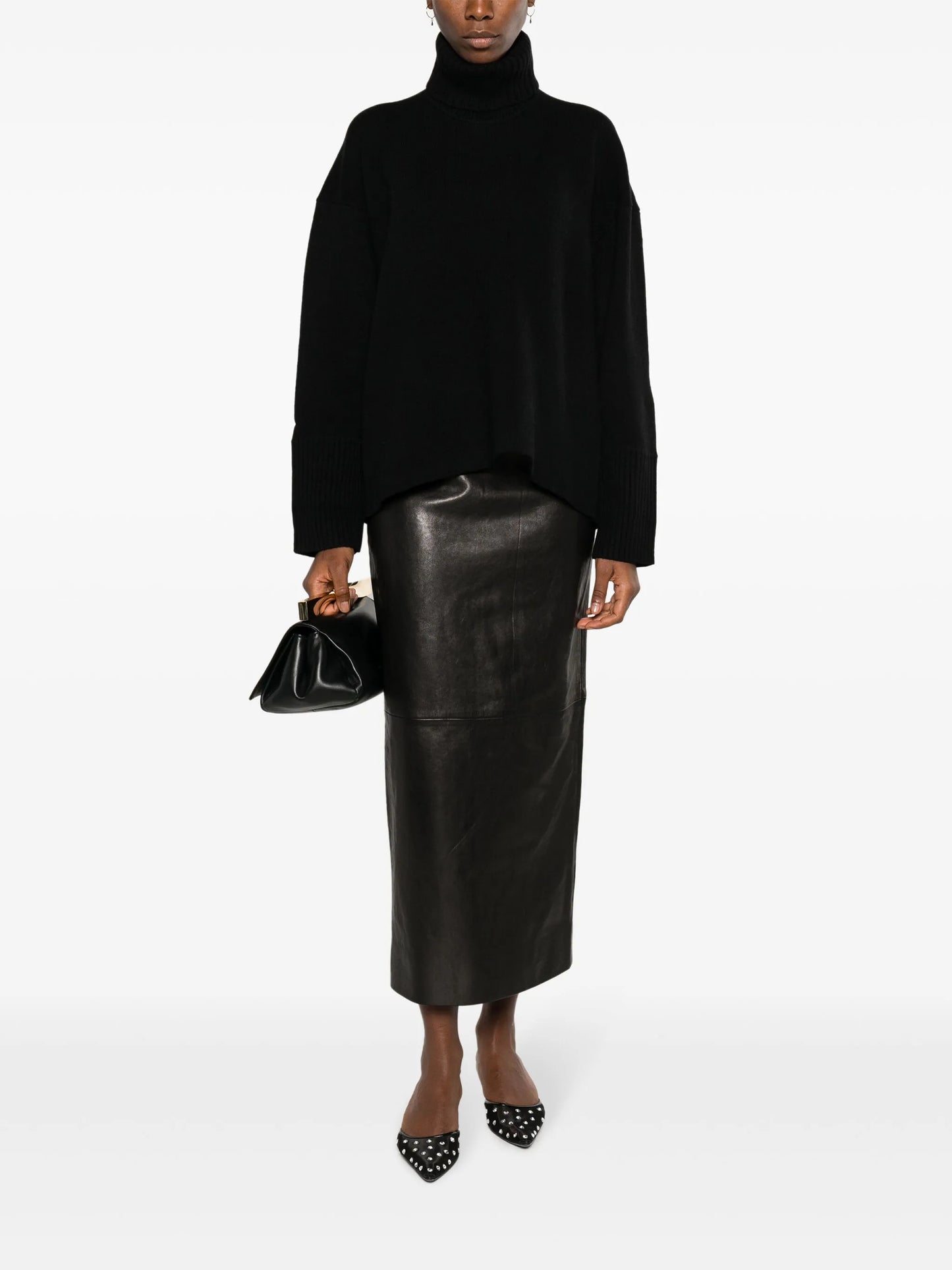 The Loxley leather midi skirt