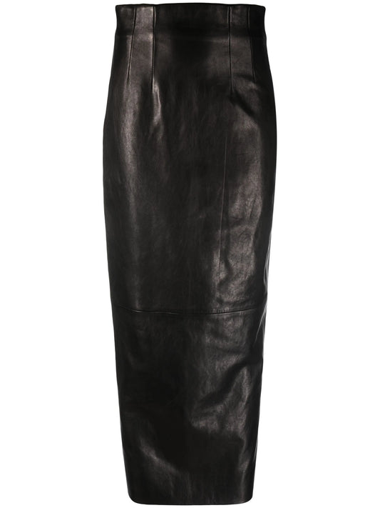 The Loxley leather midi skirt