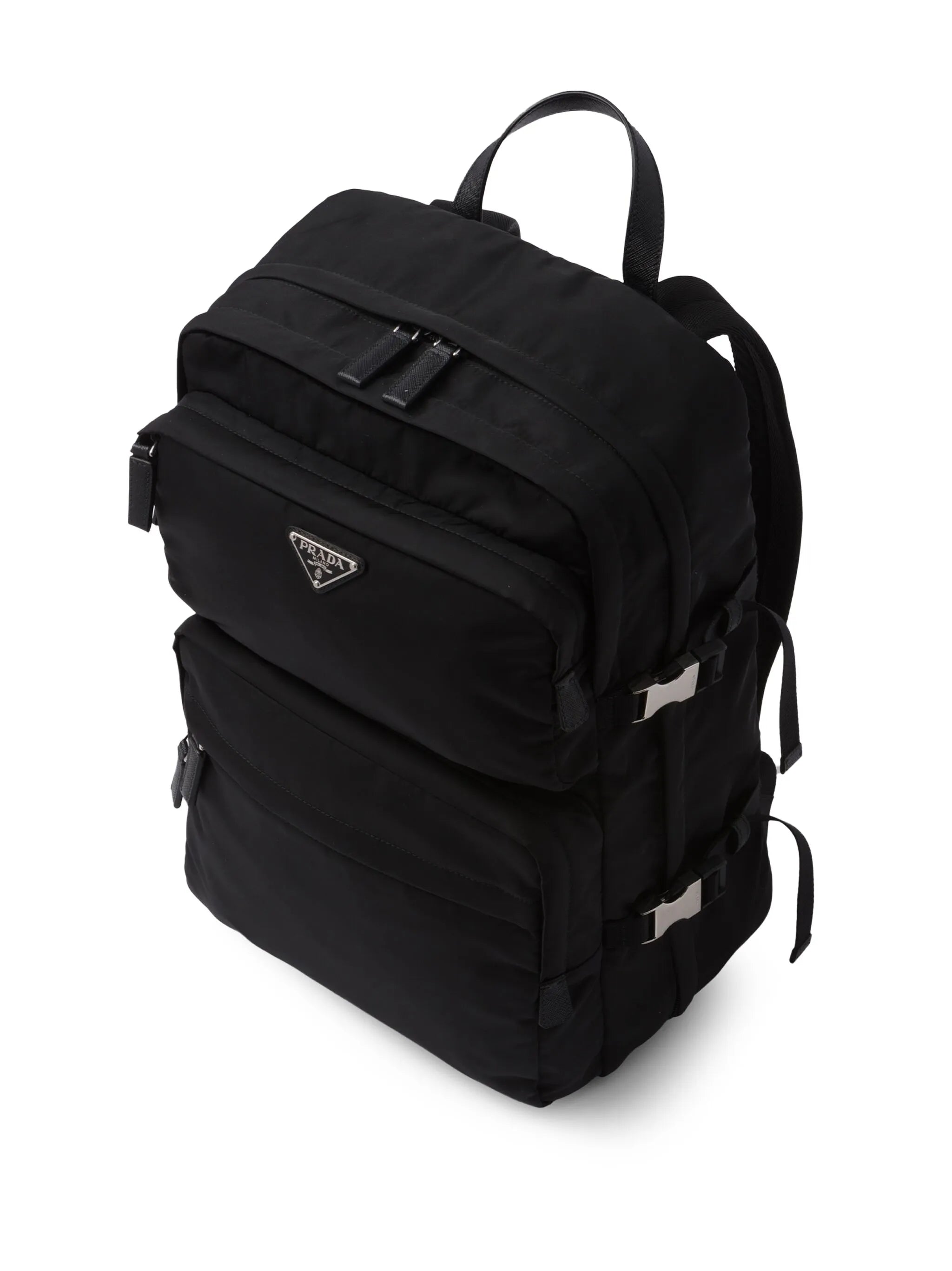 Re-Nylon and saffiano leather backpack