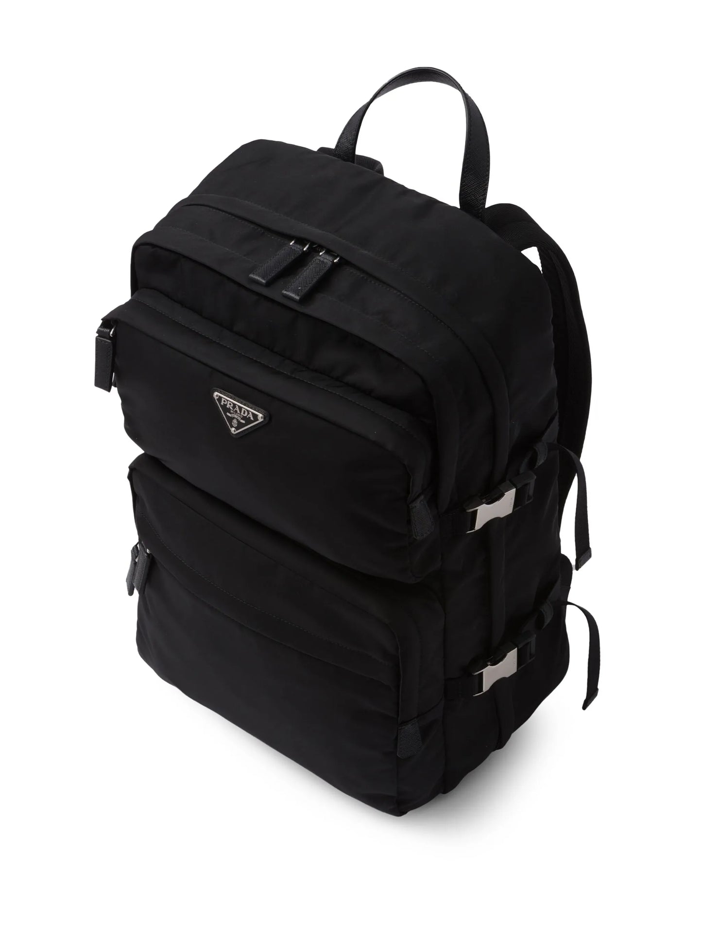 Re-Nylon and saffiano leather backpack