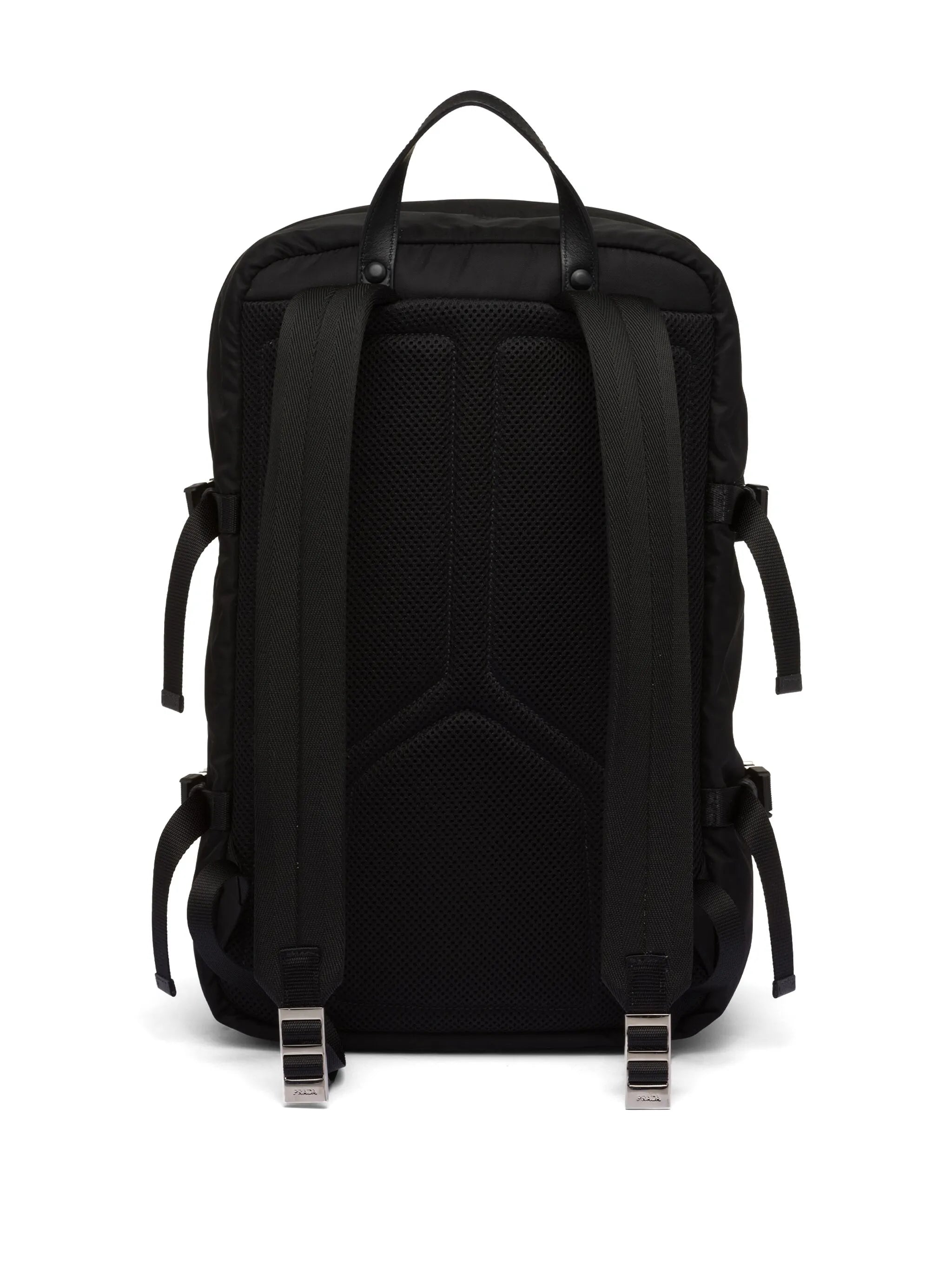 Re-Nylon and saffiano leather backpack