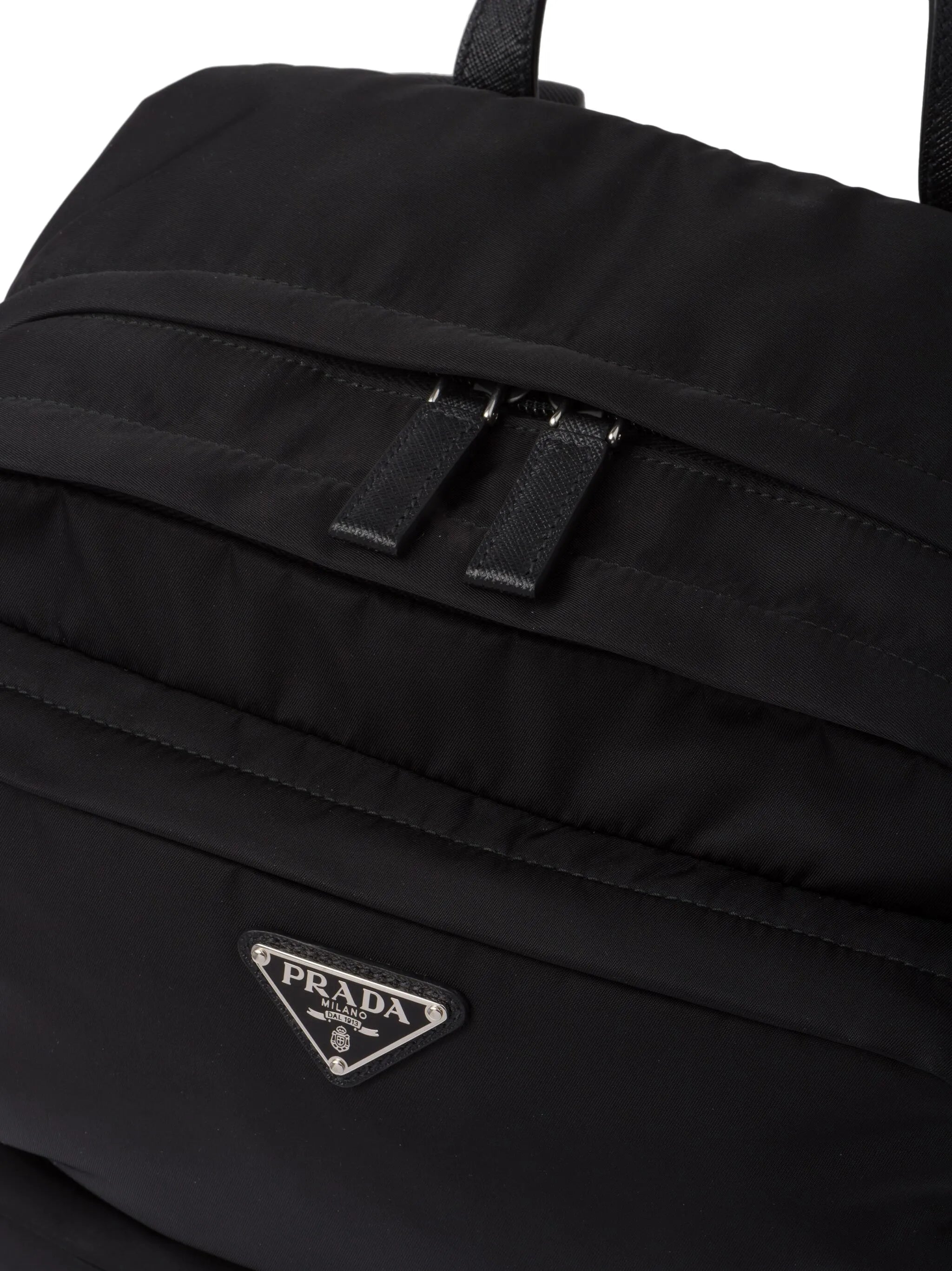 Re-Nylon and saffiano leather backpack