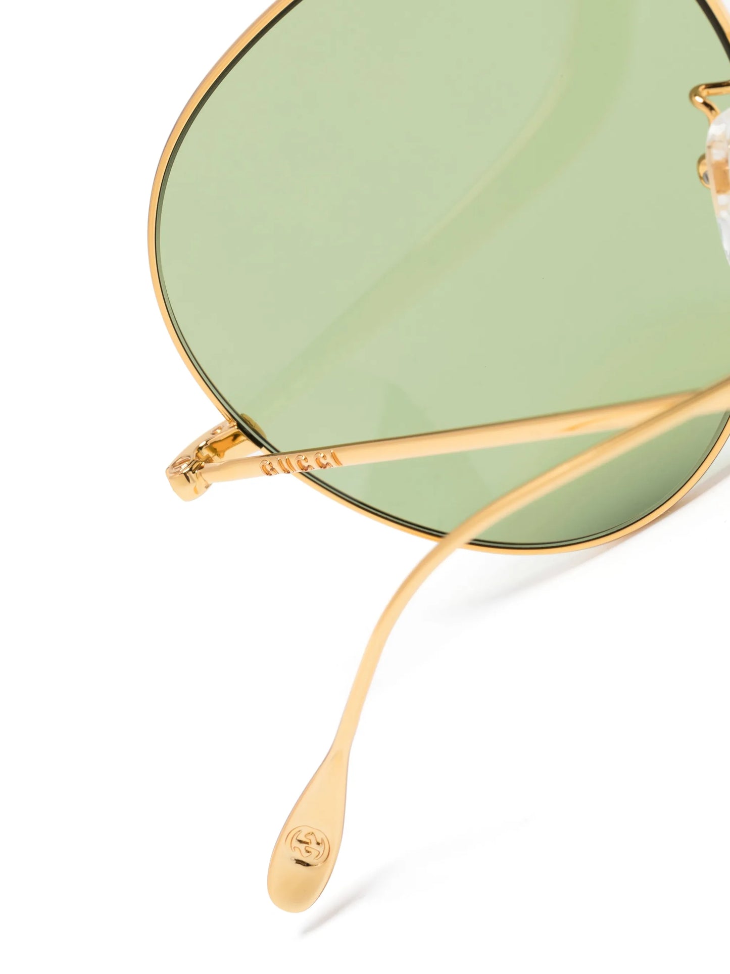 logo-lettering pilot-frame sunglasses