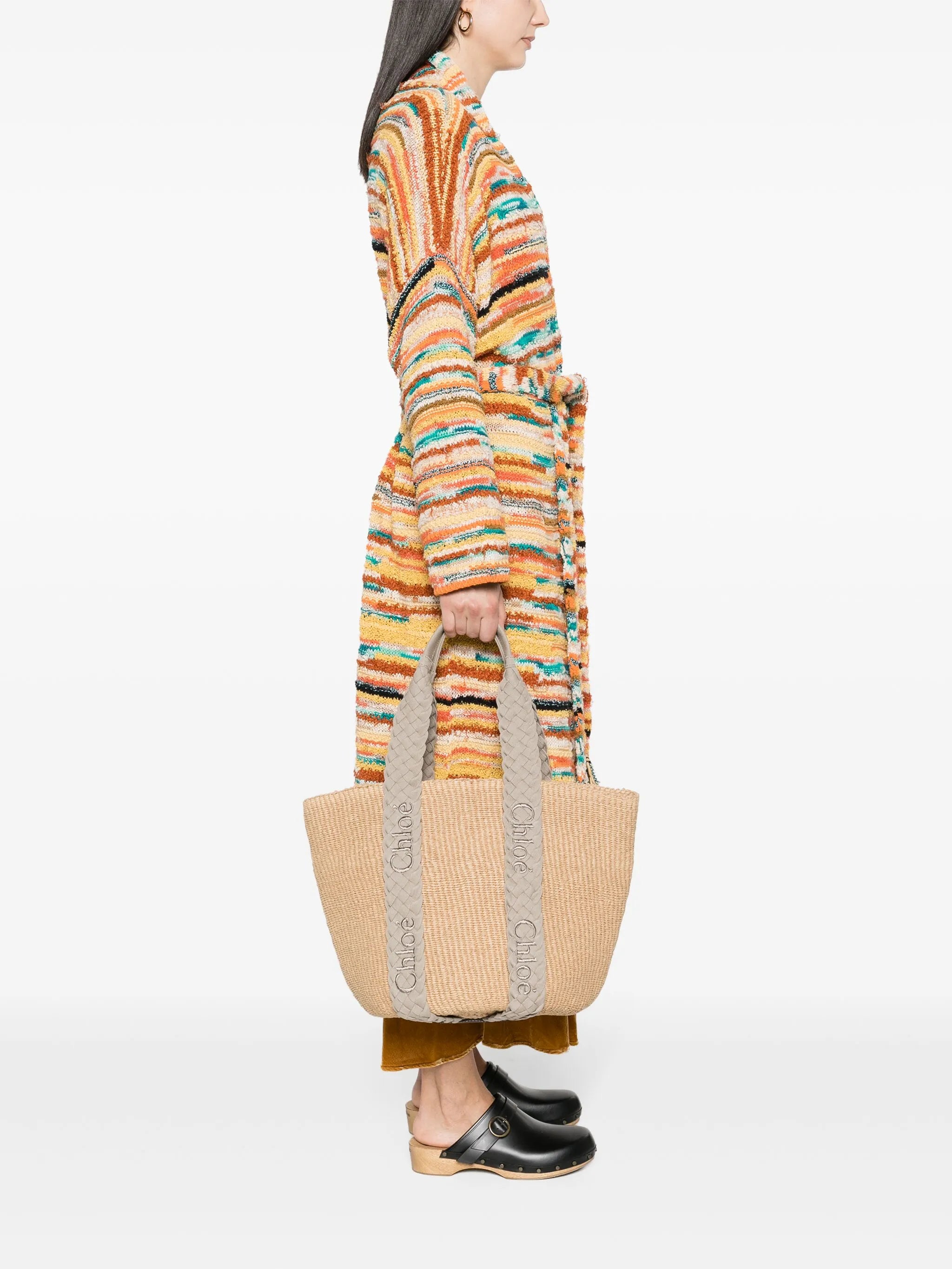 large Woody raffia tote bag