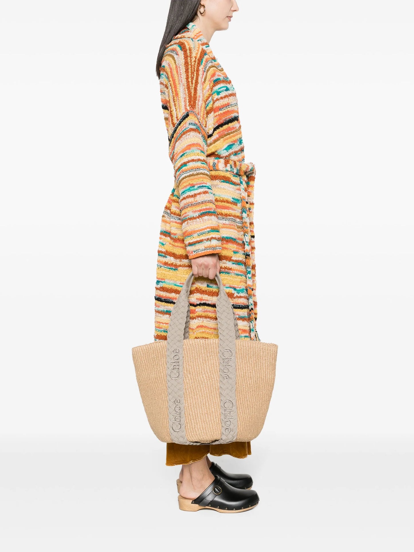large Woody raffia tote bag