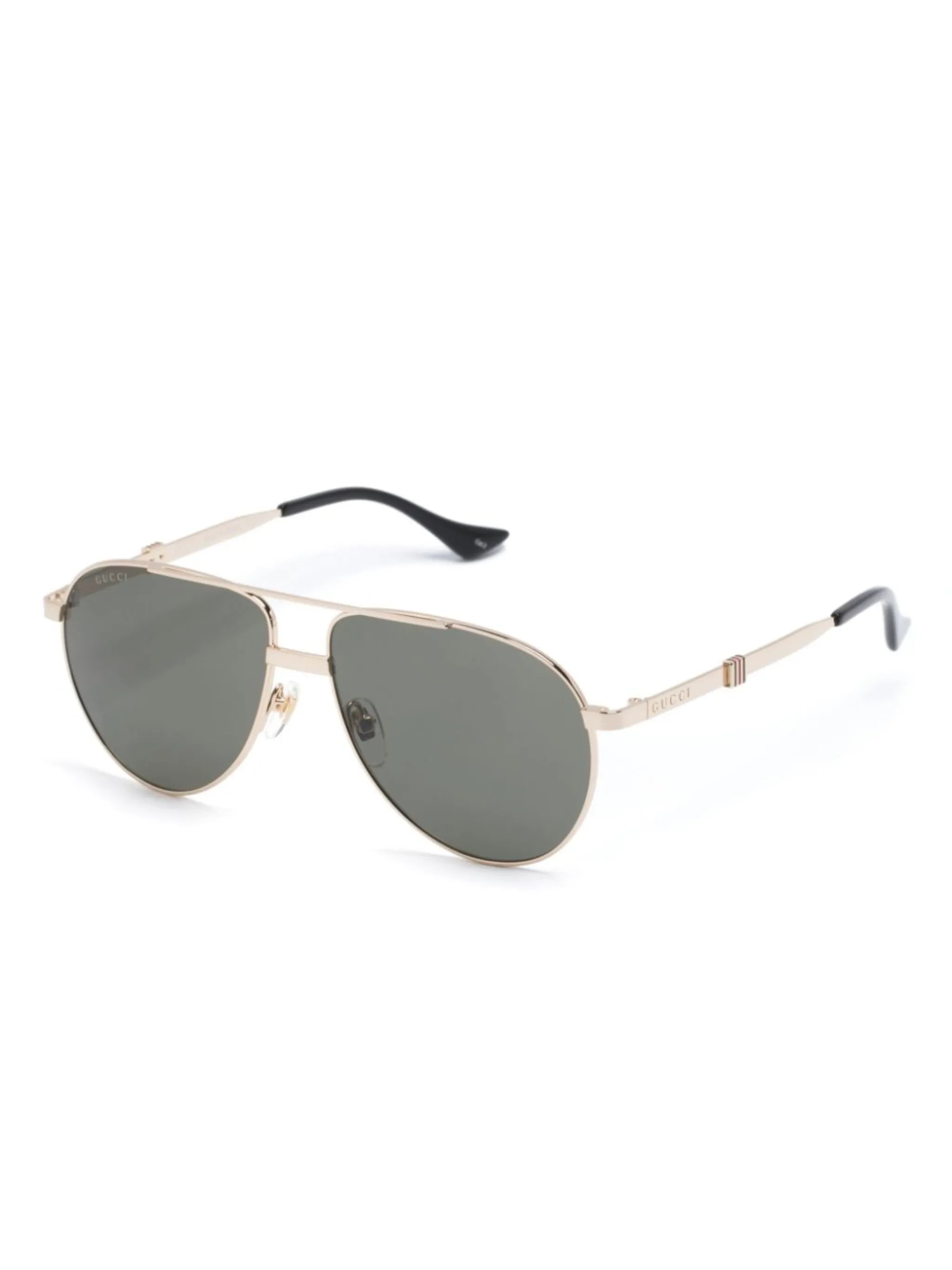 Web-detail pilot-frame sunglasses